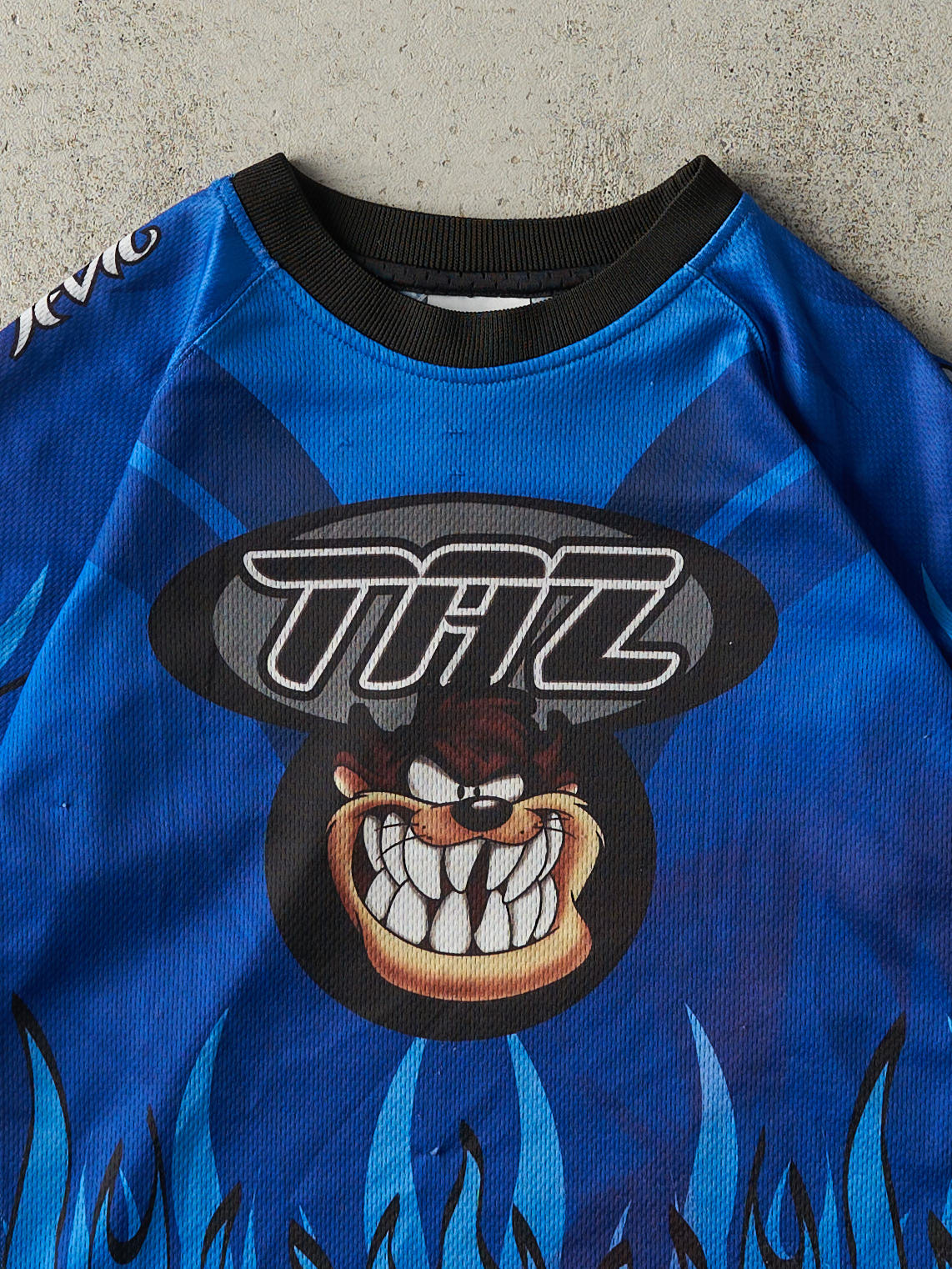 Vintage Y2K Blue Taz Tasmanian Devil Dirt Biking Jersey (S)