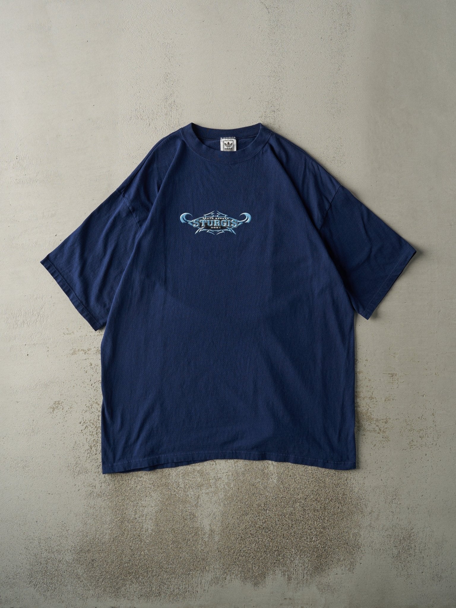 Vintage 01' Navy Blue Adidas South Dakota Sturgis Hell Week Tee (XXL/XXXL)