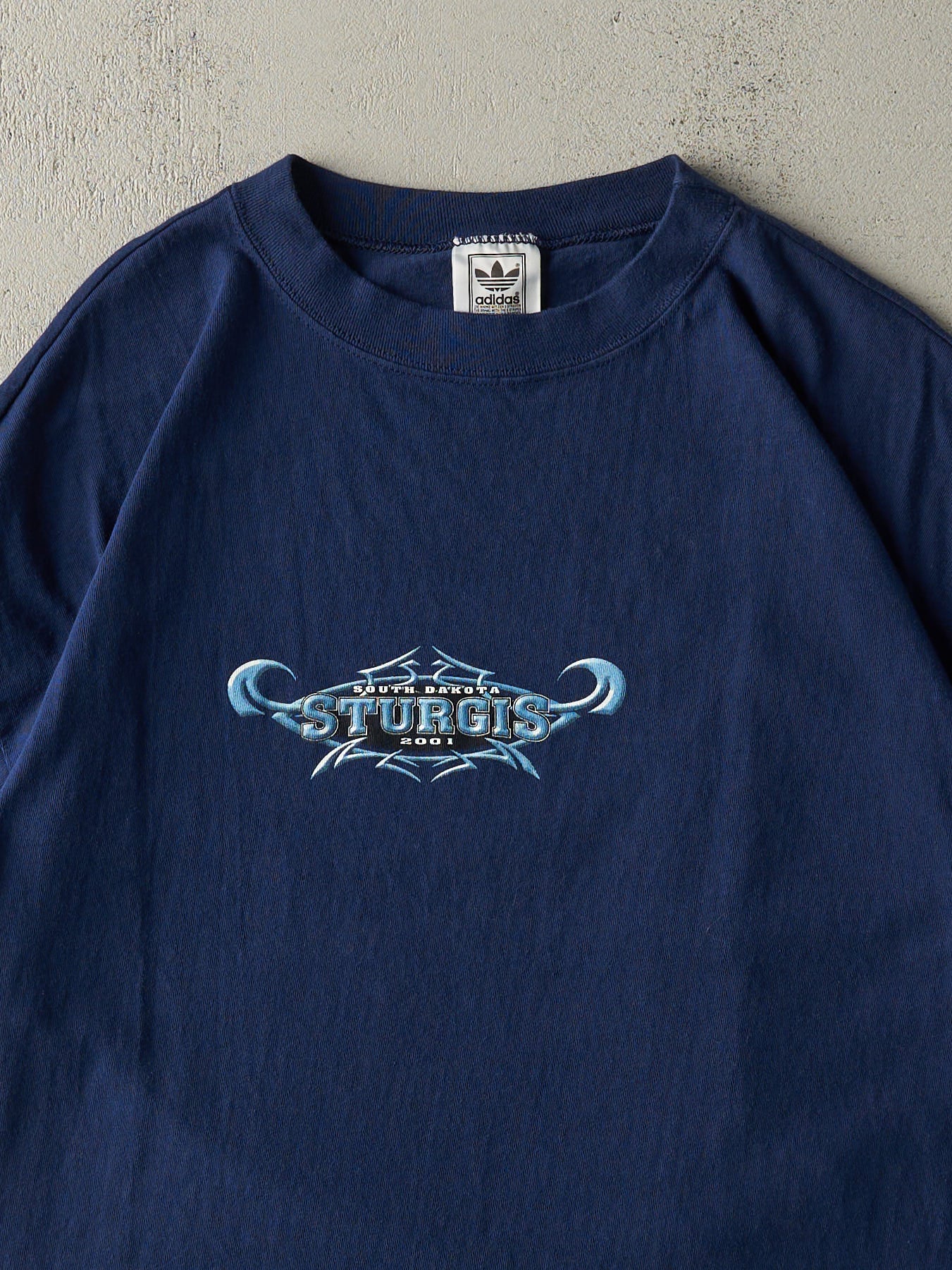 Vintage 01' Navy Blue Adidas South Dakota Sturgis Hell Week Tee (XXL/XXXL)