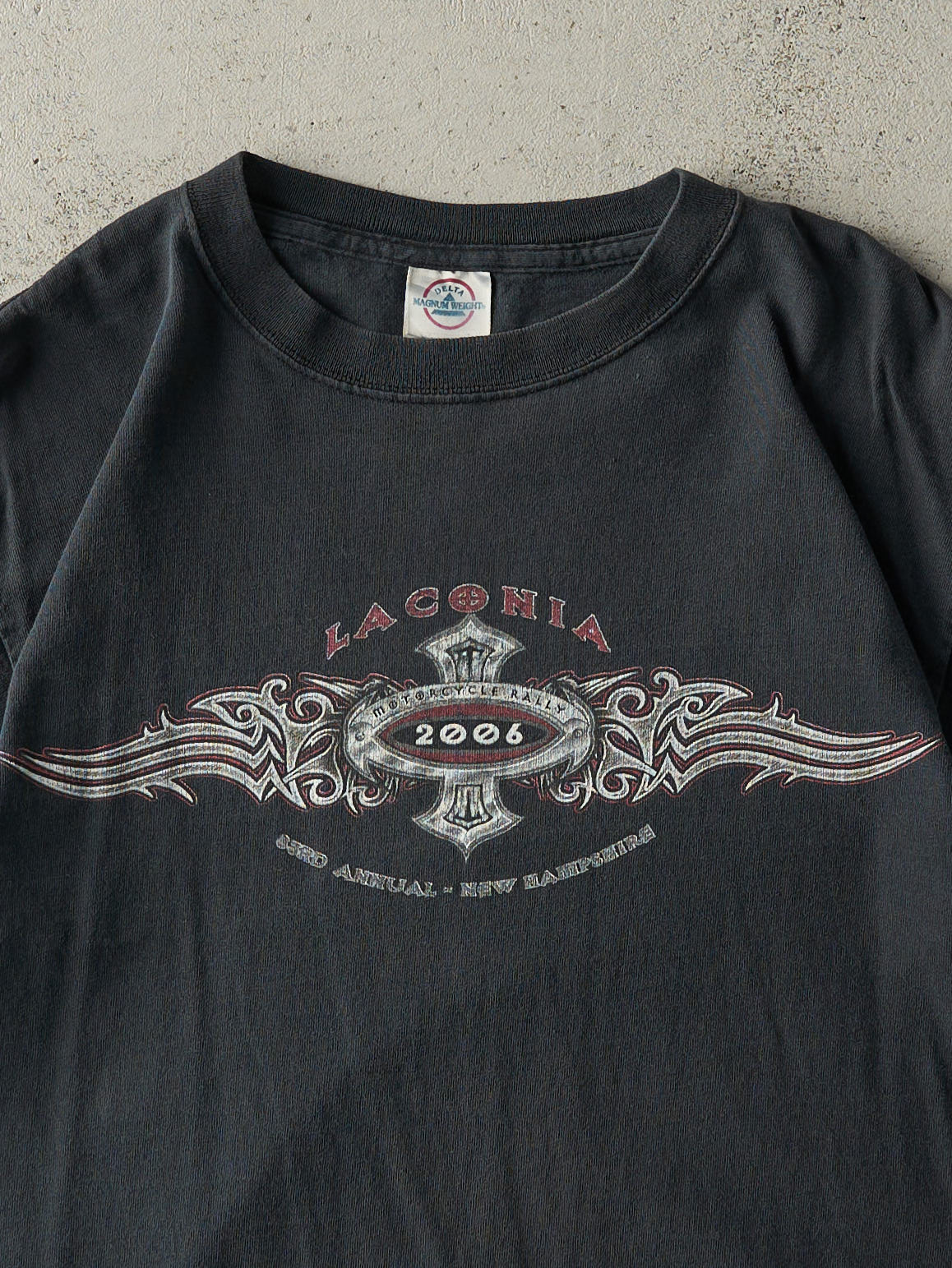 Vintage 06' Black Laconia Motorcycle Rally Tee (S/M)