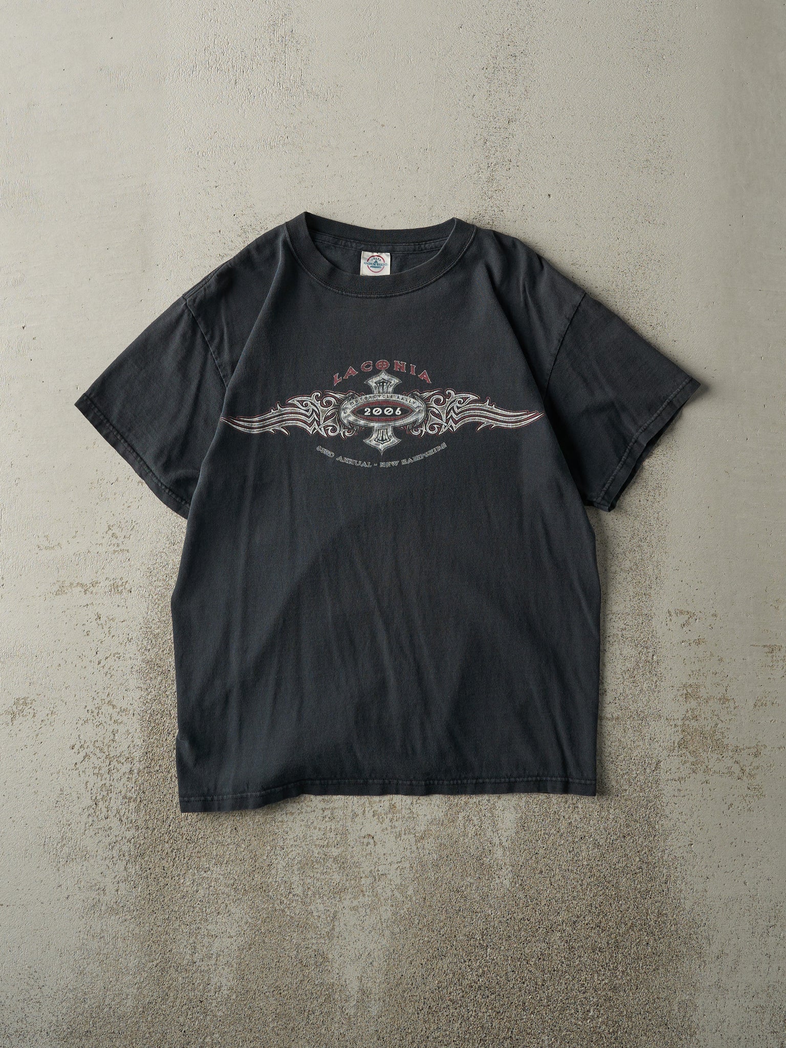 Vintage 06' Black Laconia Motorcycle Rally Tee (S/M)