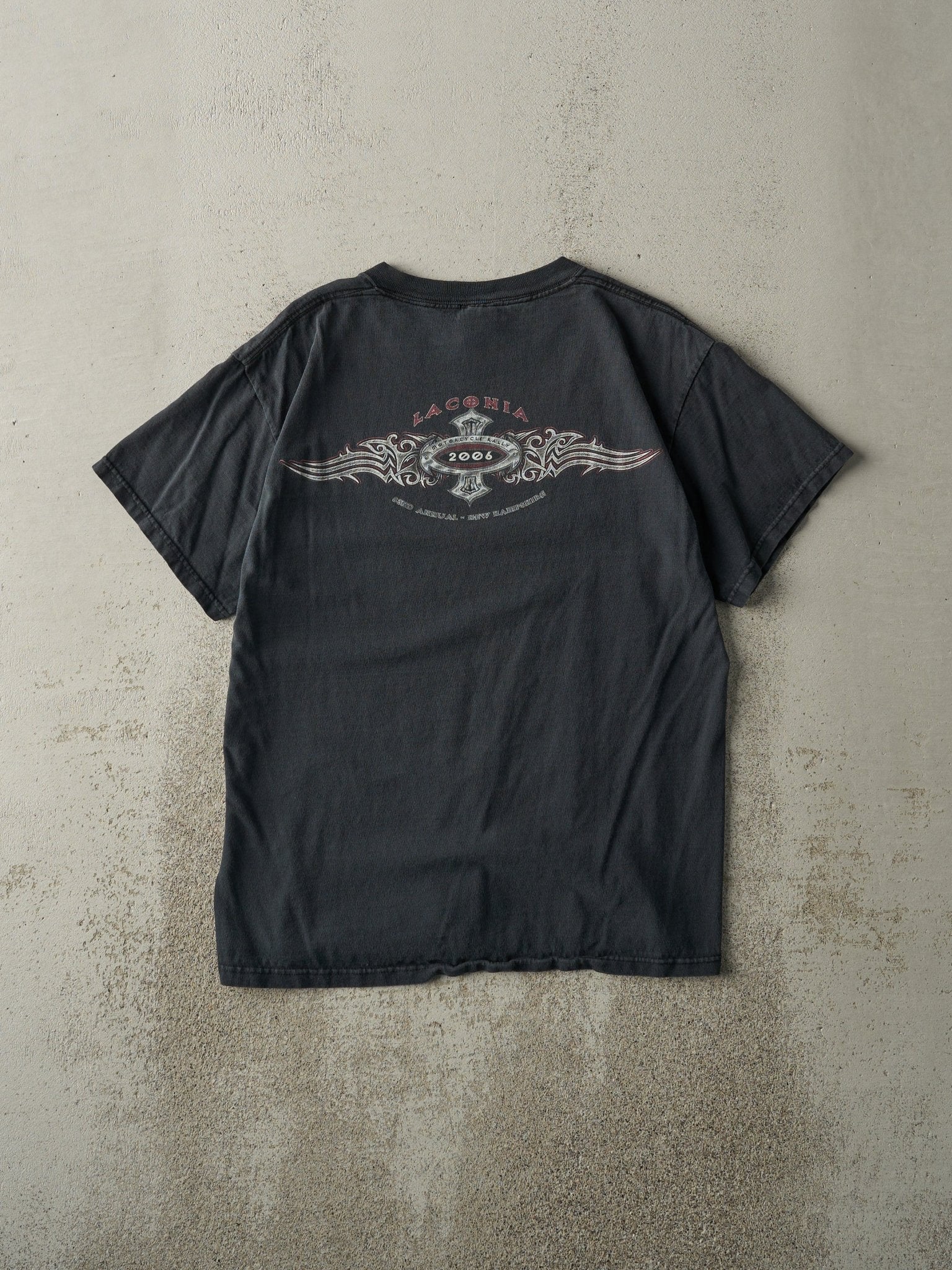 Vintage 06' Black Laconia Motorcycle Rally Tee (S/M)