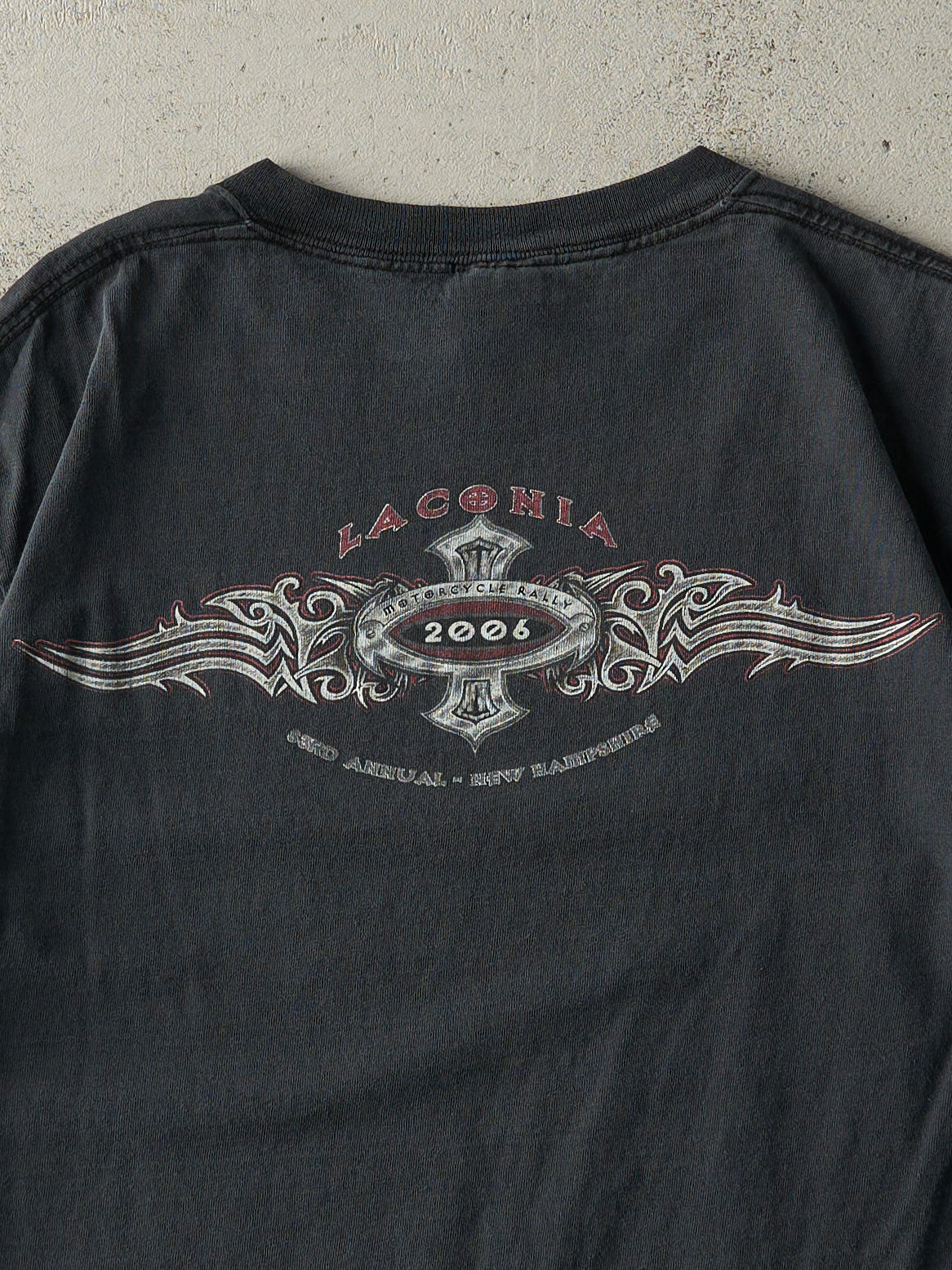 Vintage 06' Black Laconia Motorcycle Rally Tee (S/M)