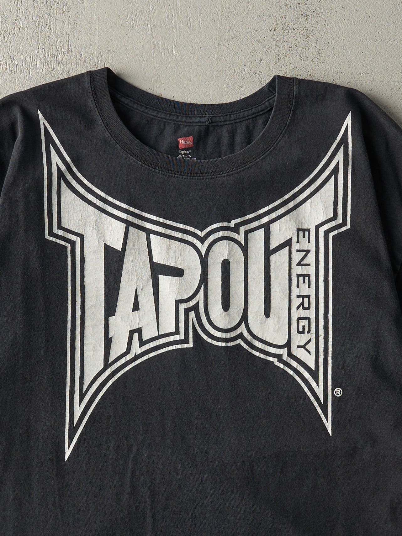 Vintage Y2K Black Tapout Energy Drink Tee (L)