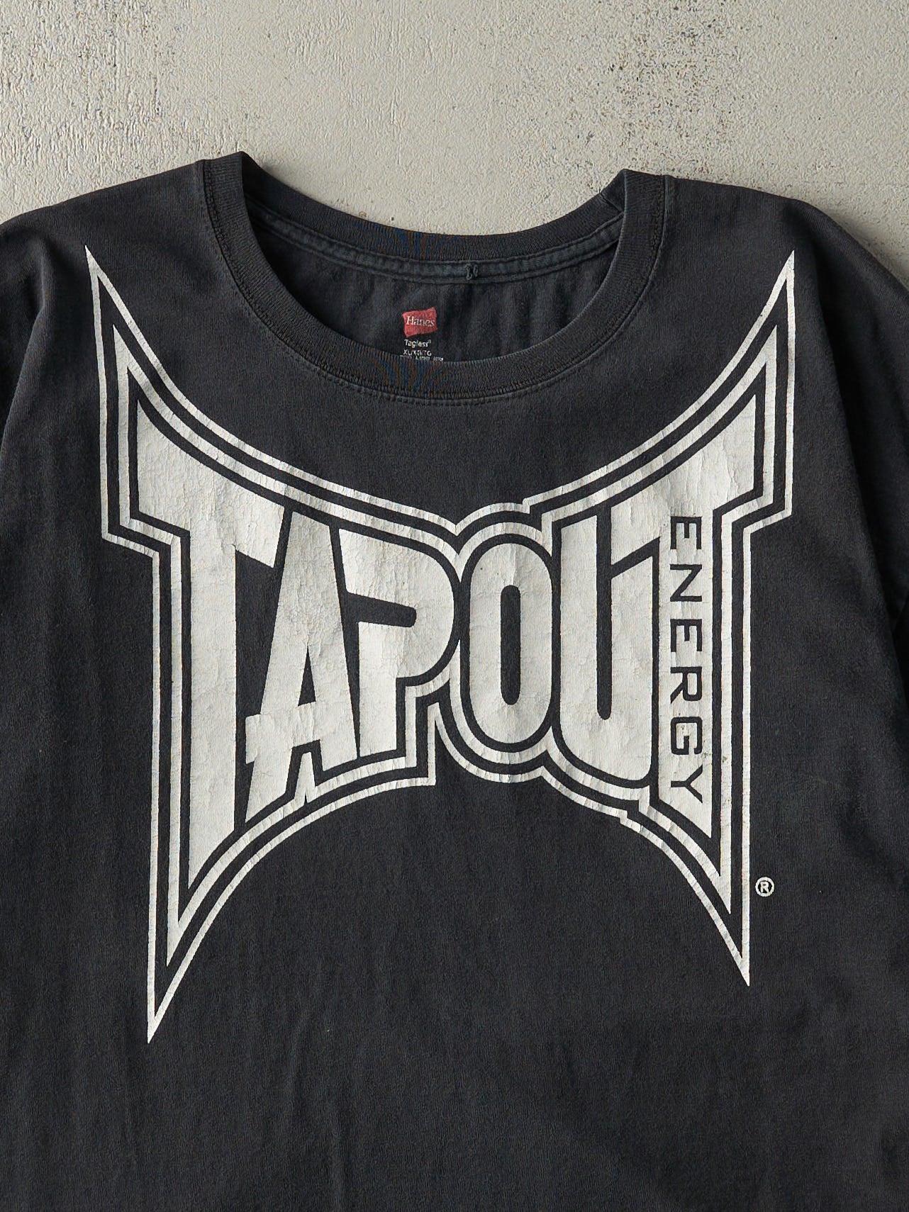 Vintage Y2K Black Tapout Energy Drink Tee (L)