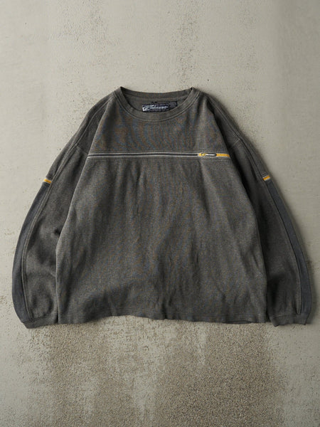 Vintage Y2K Grey Point Zero Striped Thermal Long Sleeve (L