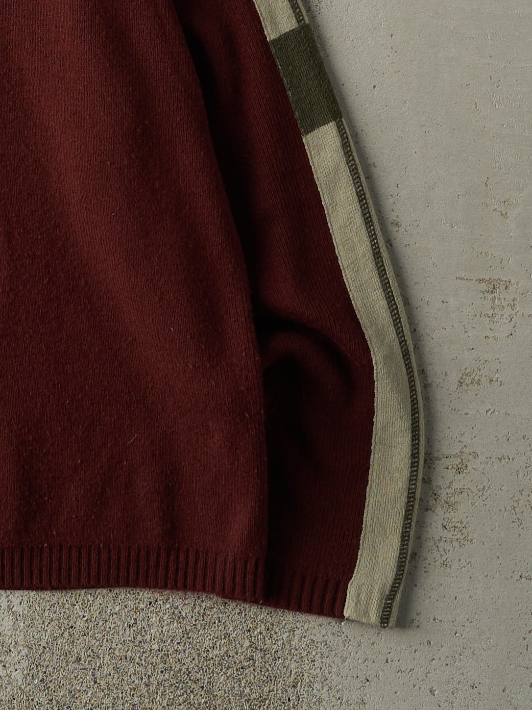 Vintage Y2K Burgundy Embroidered Thermal Long Sleeve (L)