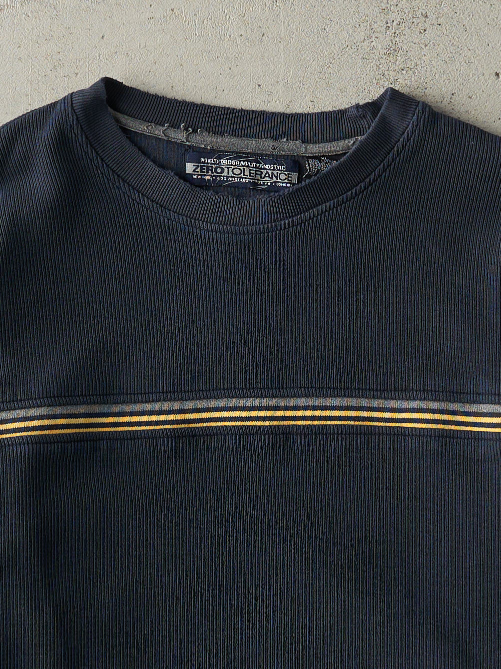 Vintage Y2K Navy Blue Thermal Long Sleeve (L/XL)