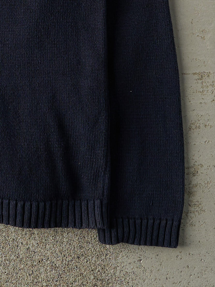 Vintage Y2K Navy Blue Striped Knit Pullover (M/L)