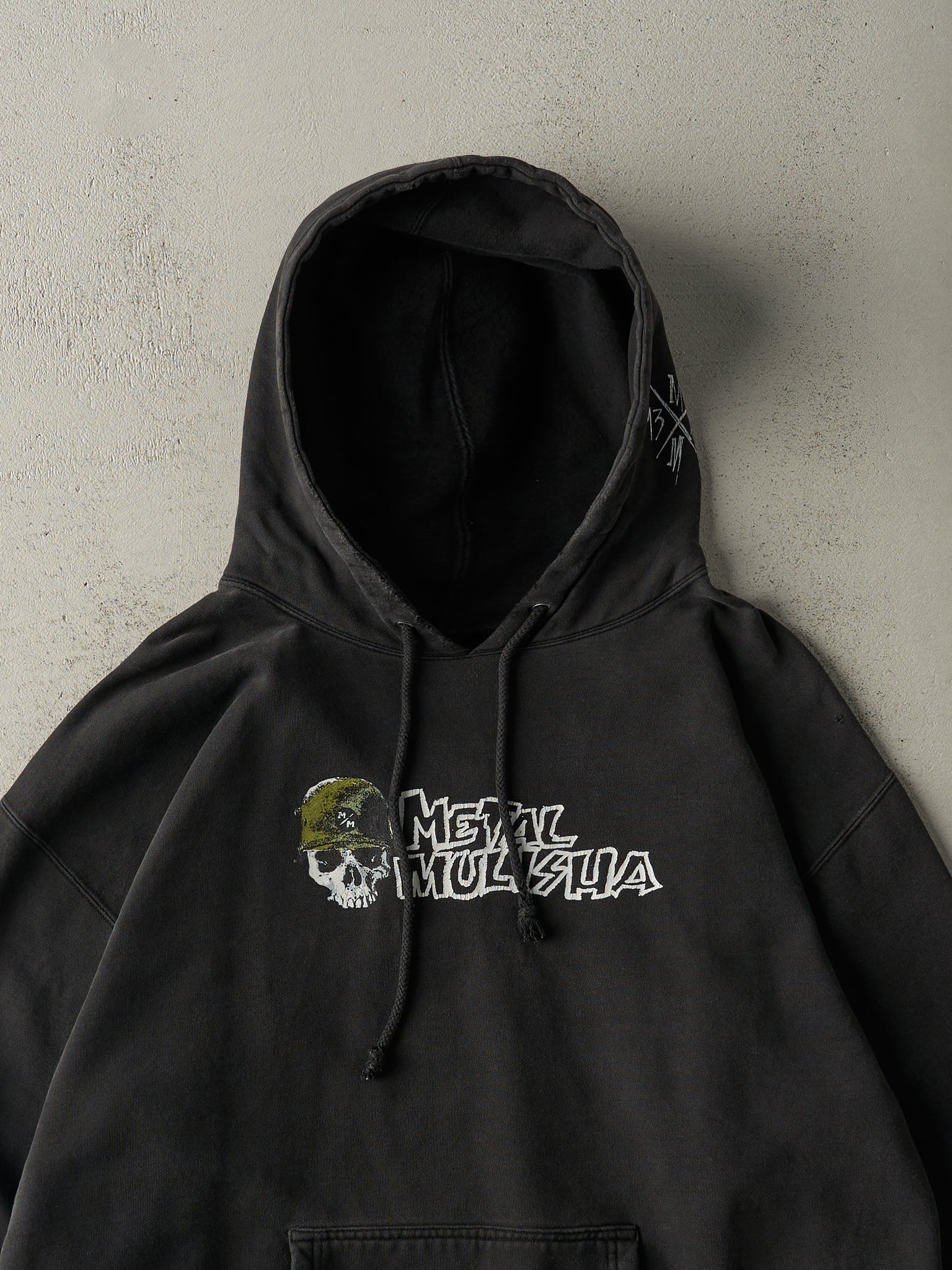 Vintage Y2K Black Metal Mulisha Hoodie (L/XL)