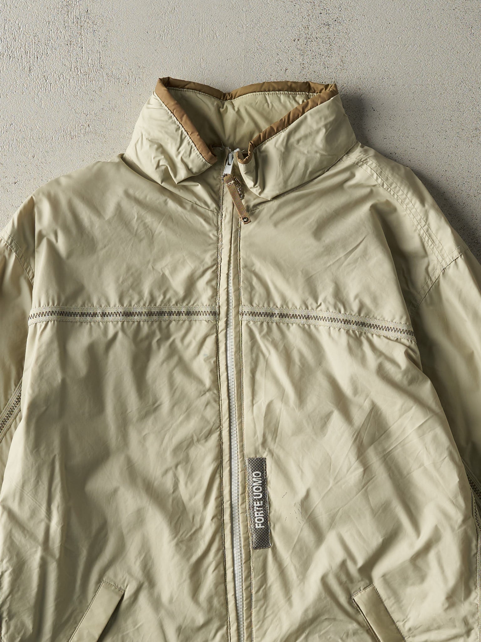 Vintage Y2K Beige Point Zero Windbreaker Jacket (L)