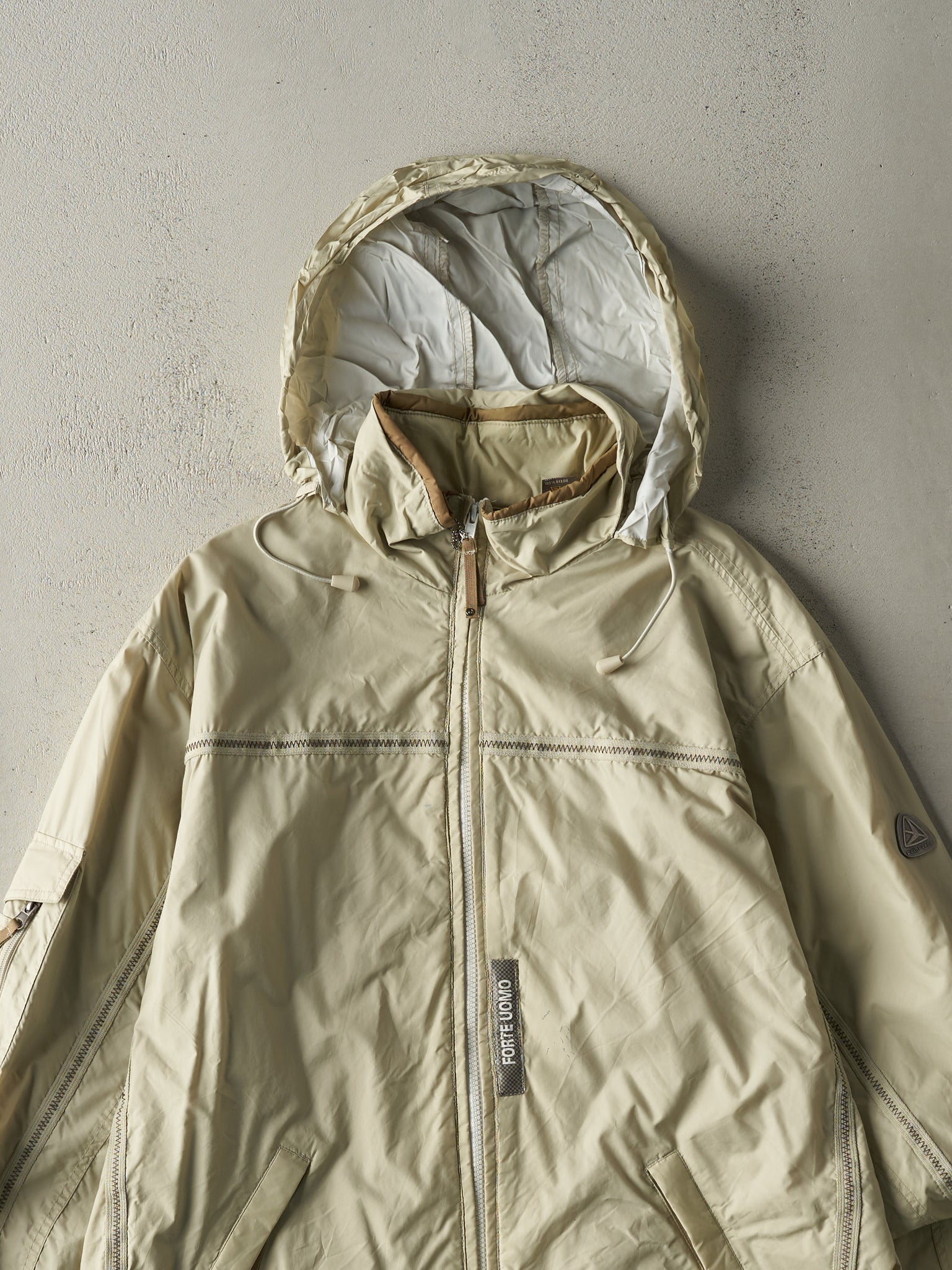 Vintage Y2K Beige Point Zero Windbreaker Jacket (L)