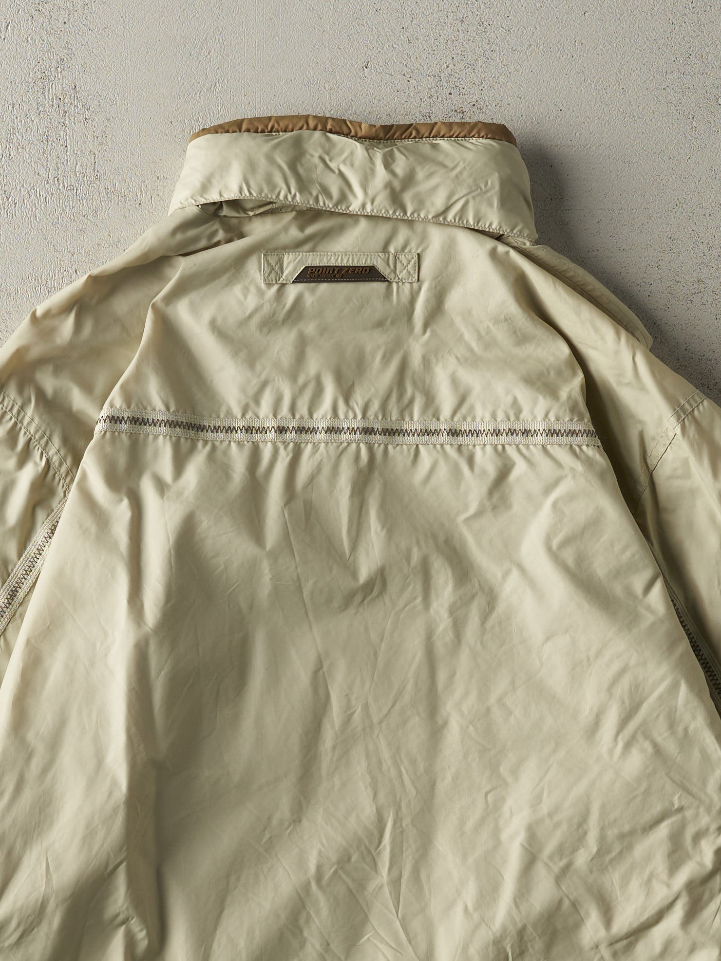 Vintage Y2K Beige Point Zero Windbreaker Jacket (L)