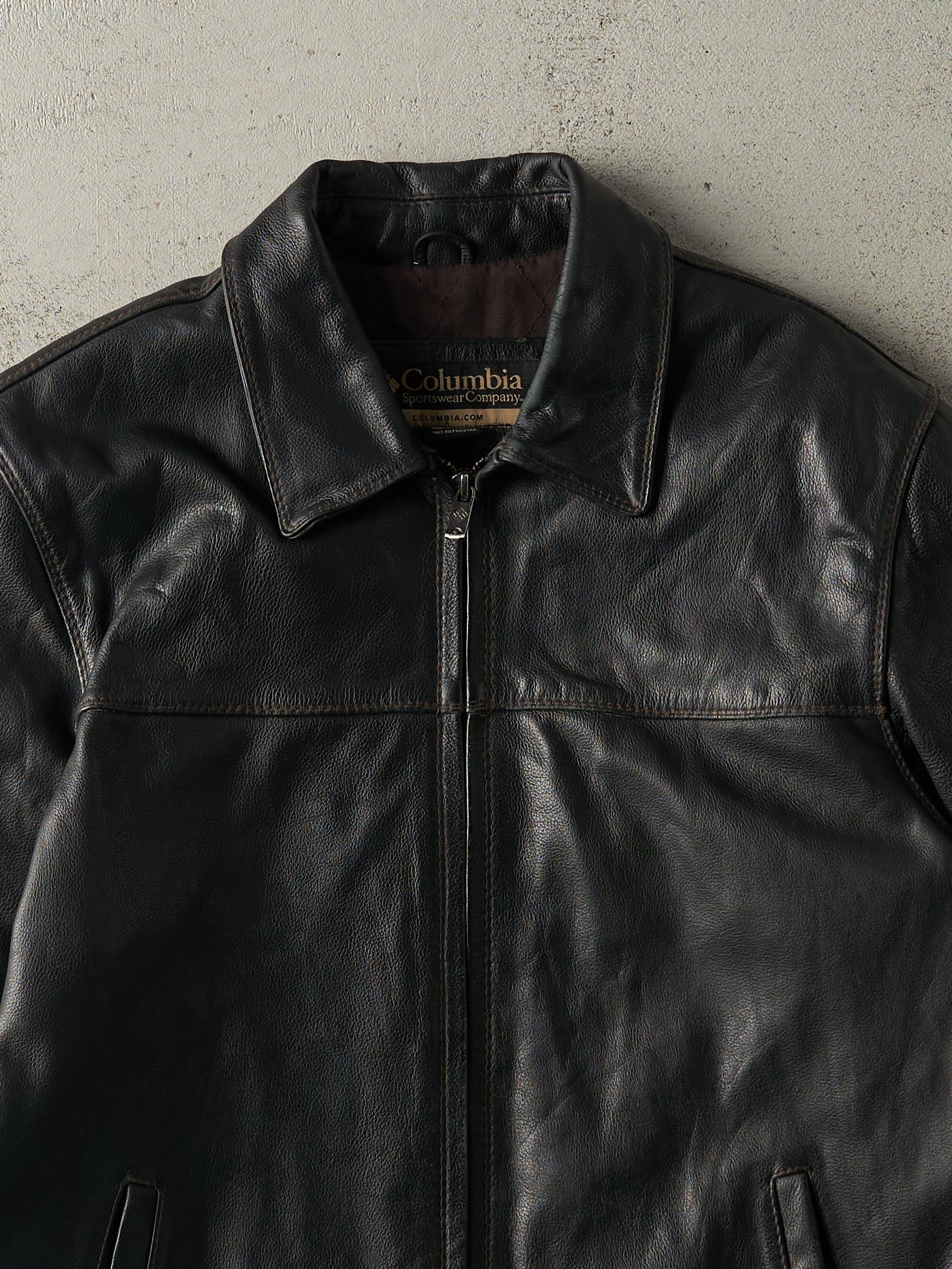 Vintage Y2K Black Columbia Sportswear Leather Jacket (M