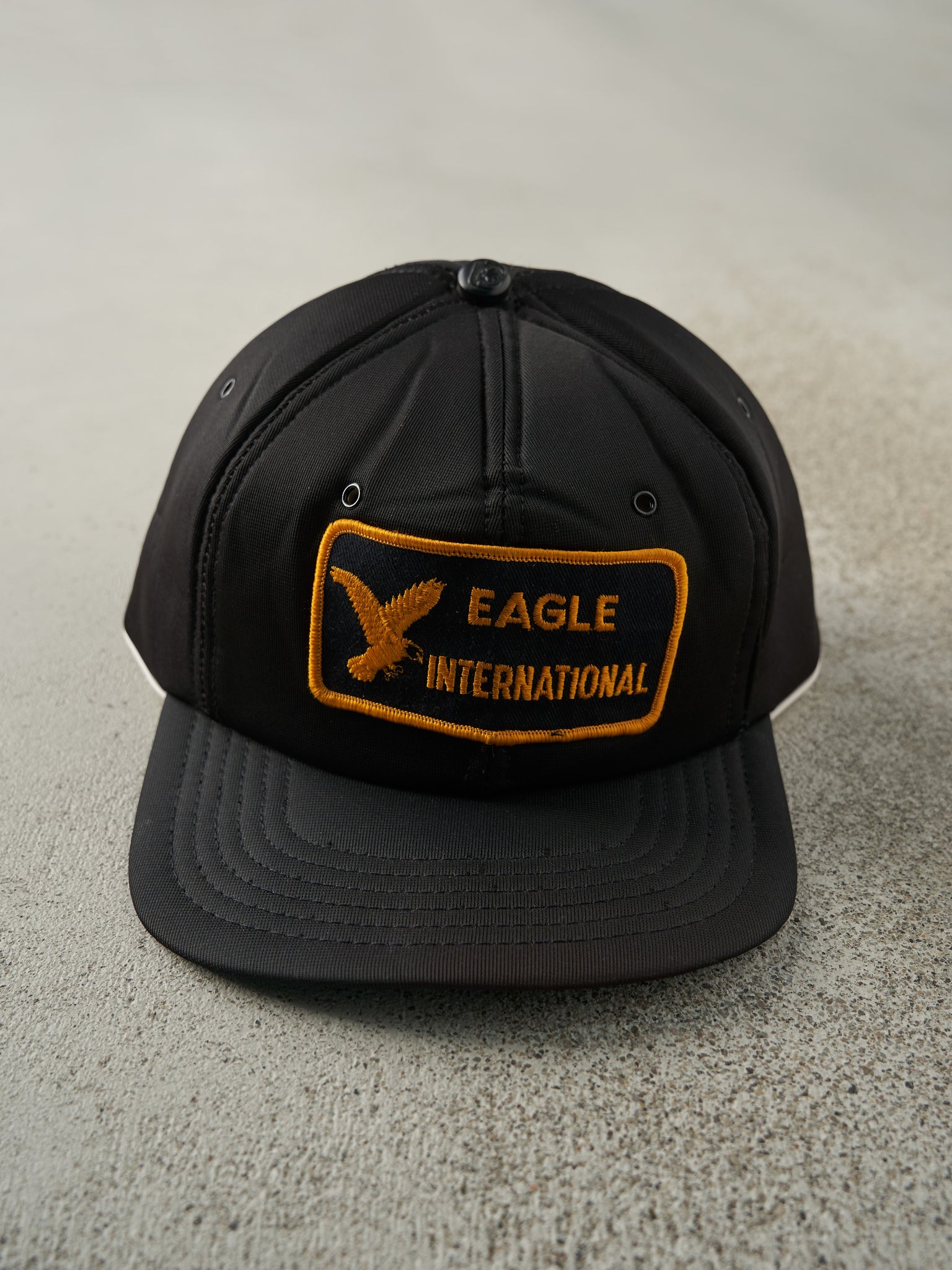 Vintage 80s Black Eagle International Foam Snapback Hat