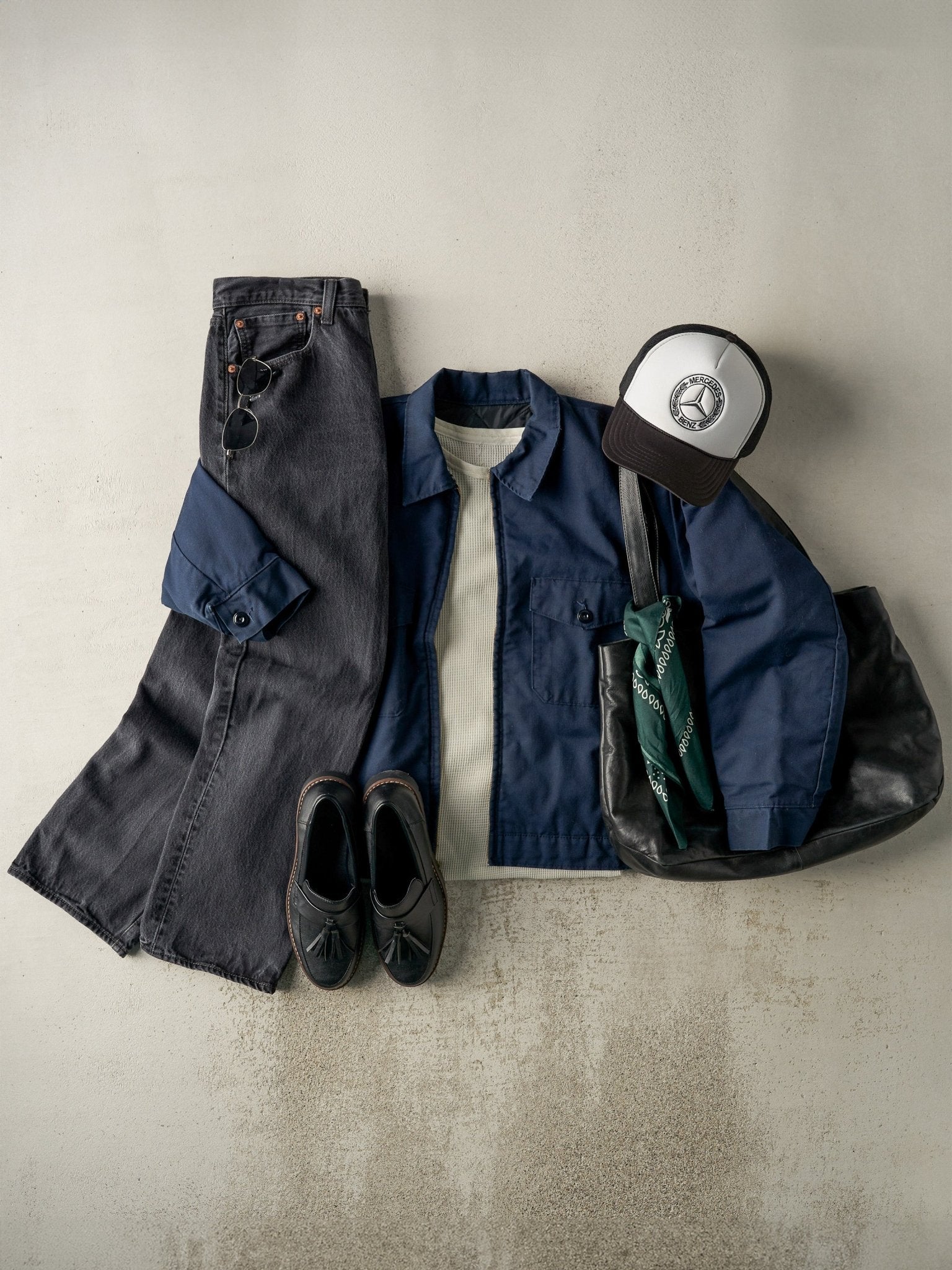 Vintage 80s Navy Blue Workwear Jacket (L/XL)