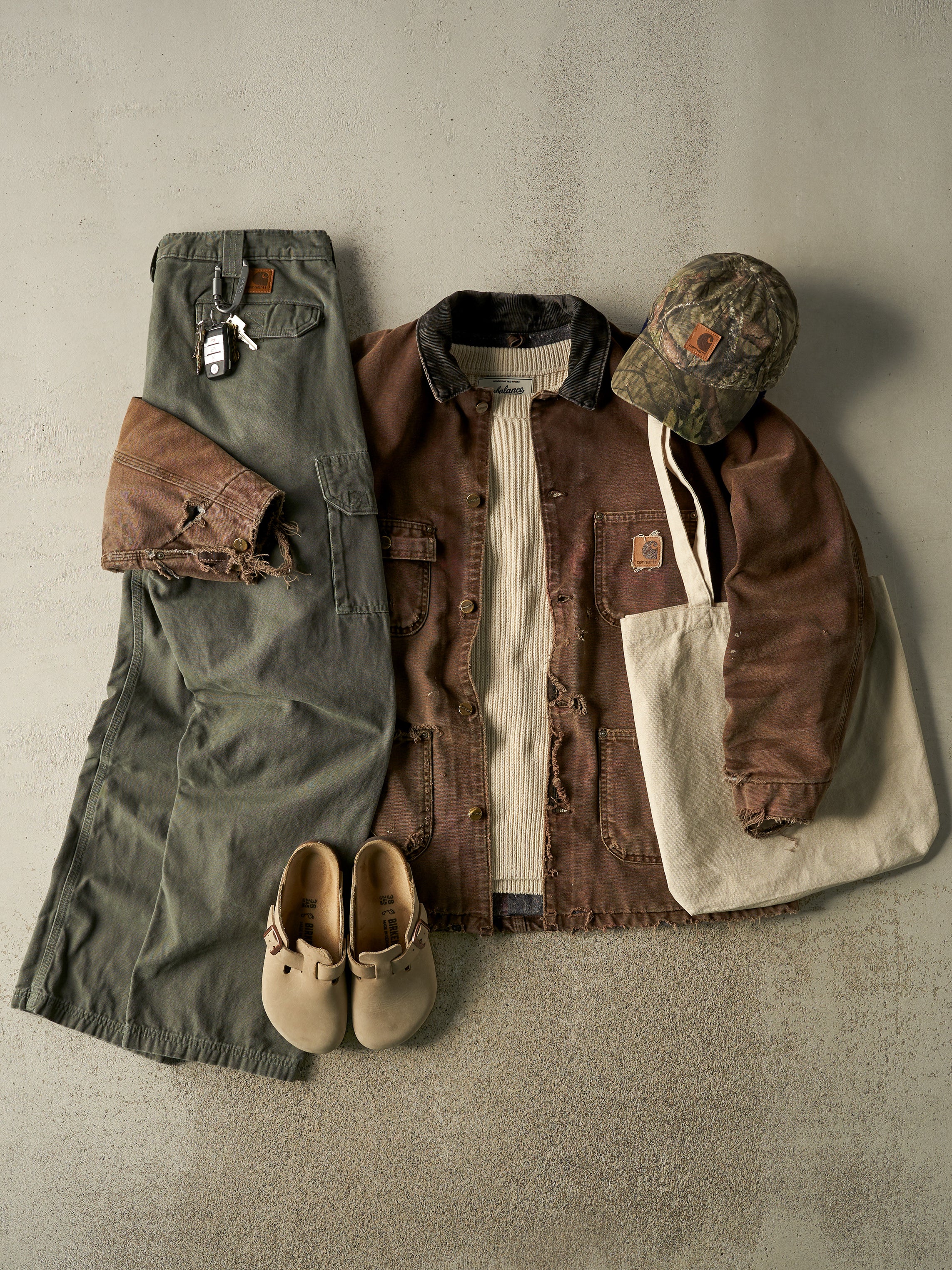 Vintage 90s Brown Carhartt Blanket Lined Chore Jacket (L/XL)