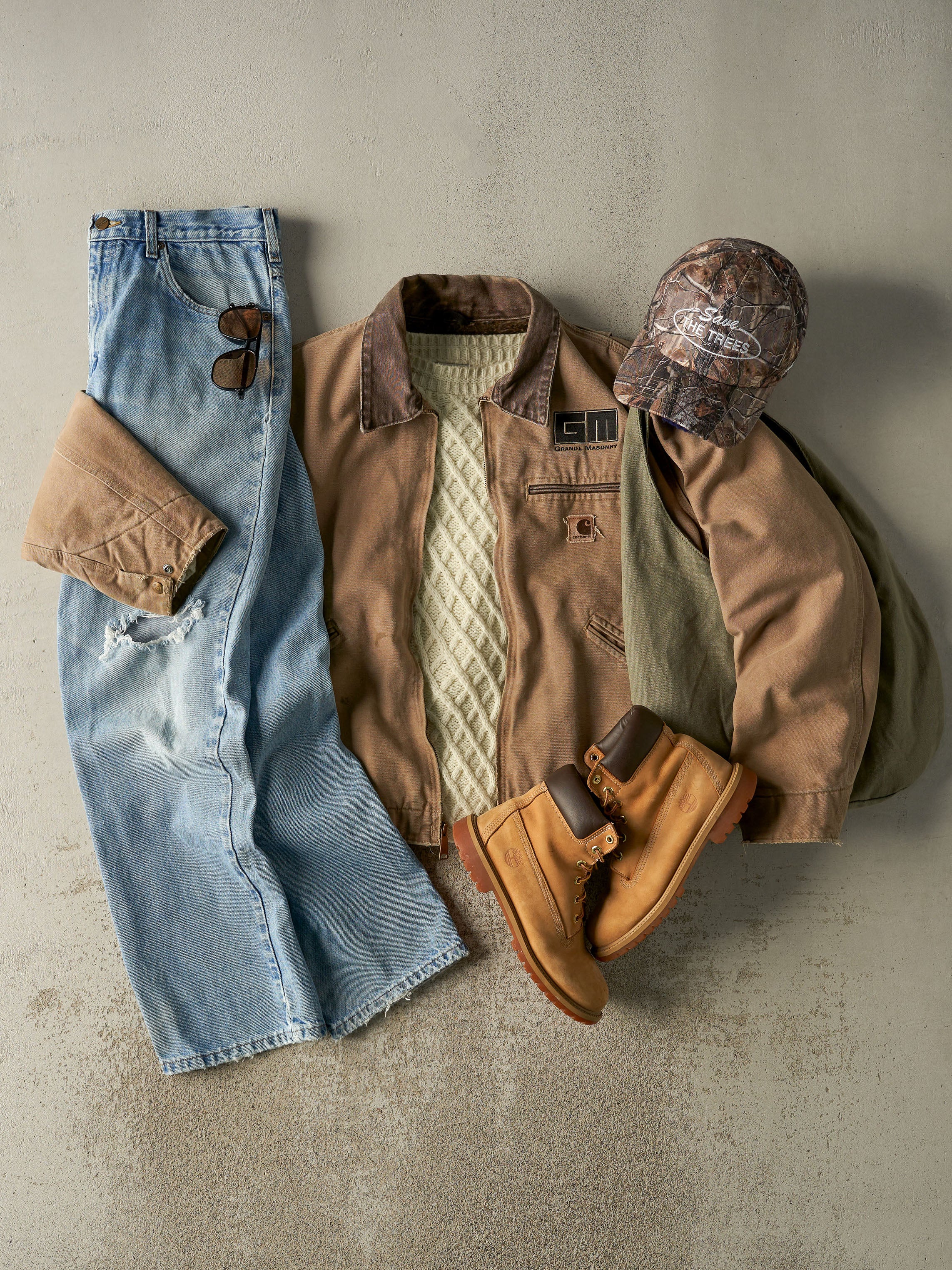 Vintage 90s Light Wash Carhartt Jeans (33x30.5)