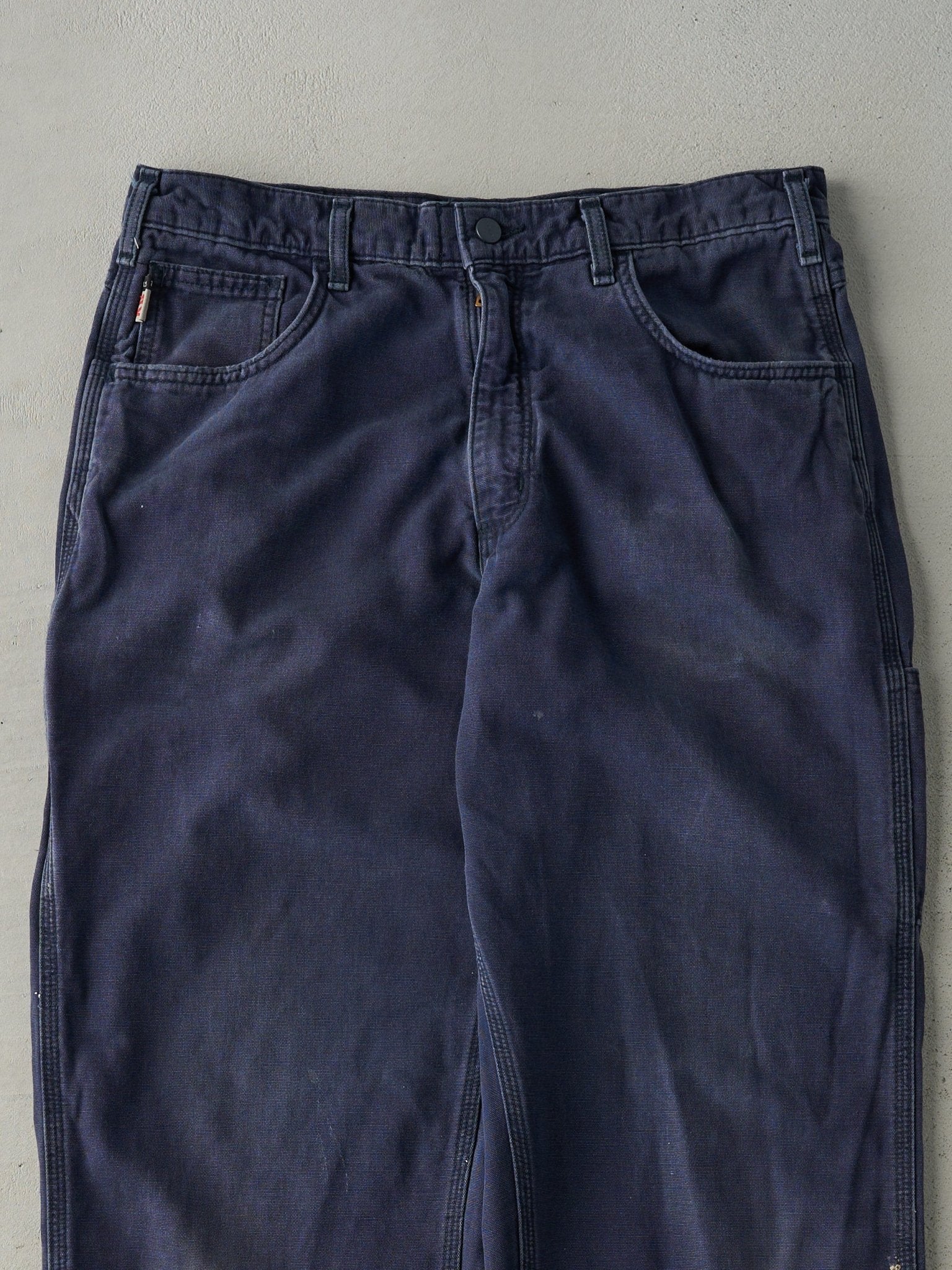 Vintage Y2K Navy Blue Carhartt Fire Resistant Work Pants (34x34)