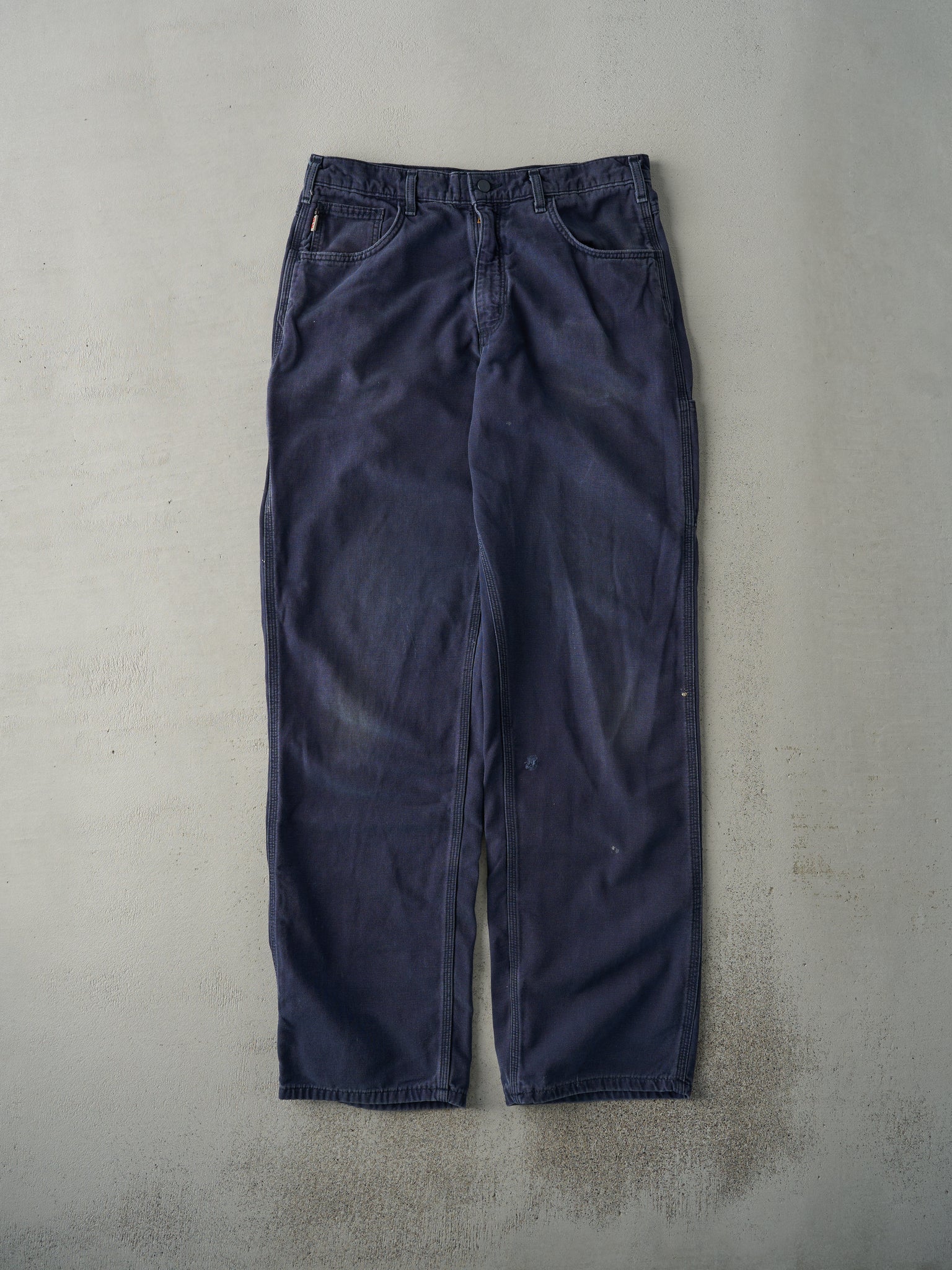 Vintage Y2K Navy Blue Carhartt Fire Resistant Work Pants (34x34)