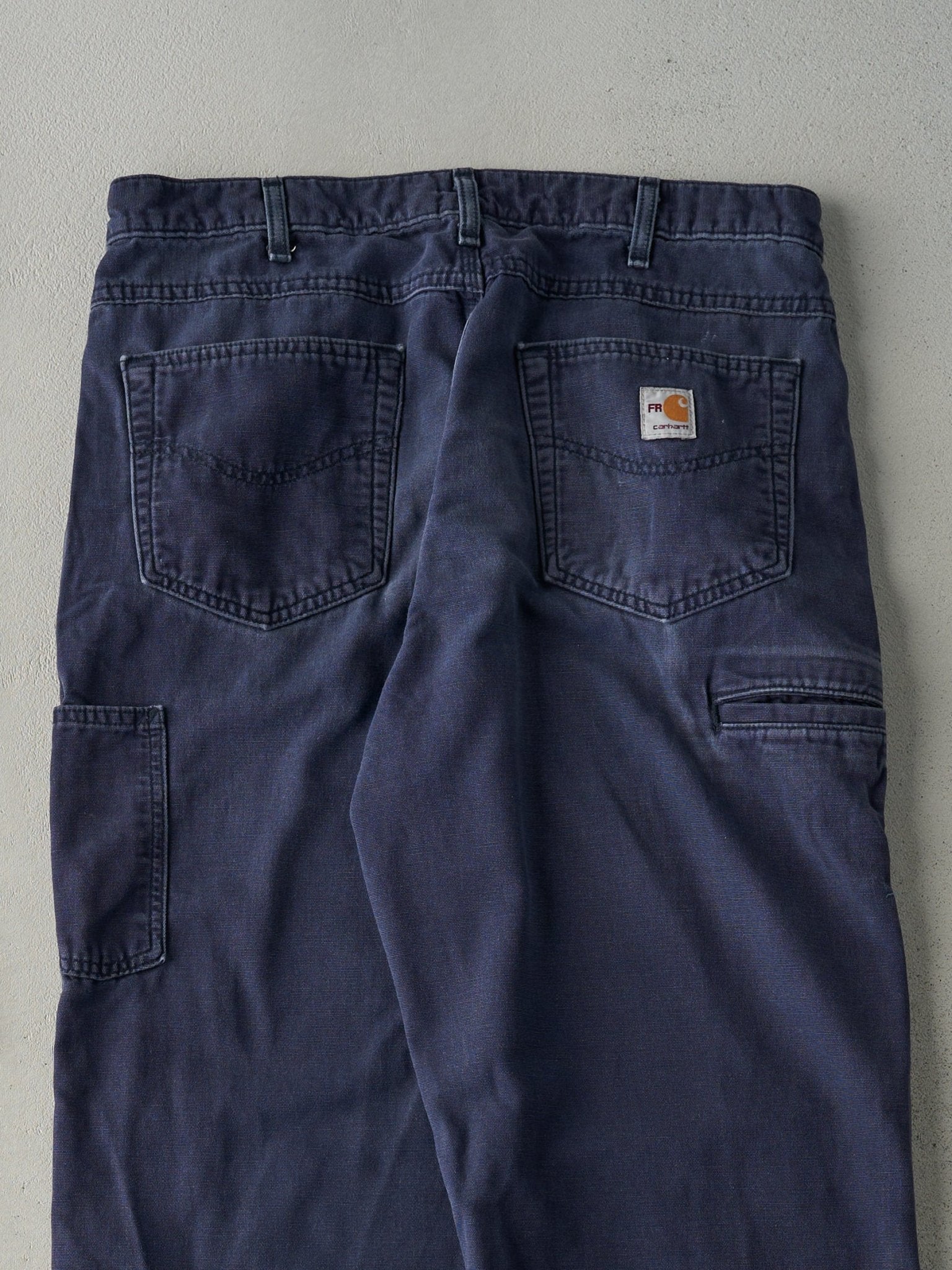 Vintage Y2K Navy Blue Carhartt Fire Resistant Work Pants (34x34)