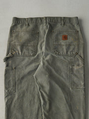 Vintage Y2K Olive Green Carhartt Double Knee Carpenter Pants (33.5x31.5)