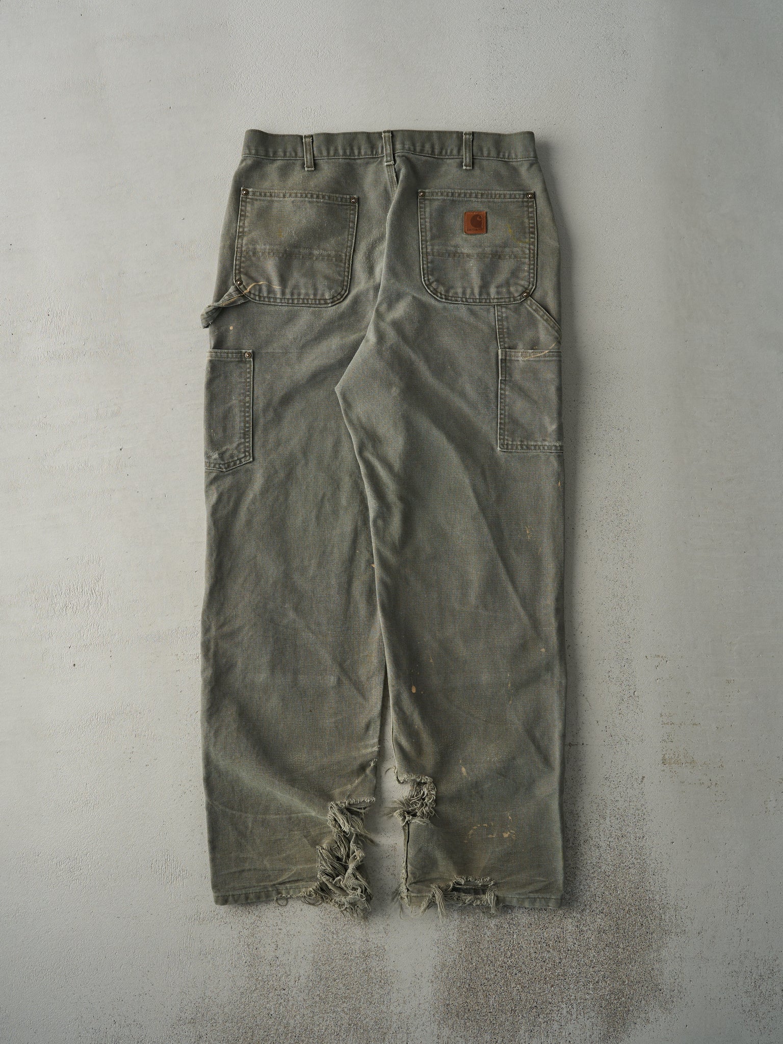 Vintage Y2K Olive Green Carhartt Double Knee Carpenter Pants (33.5x31.5)