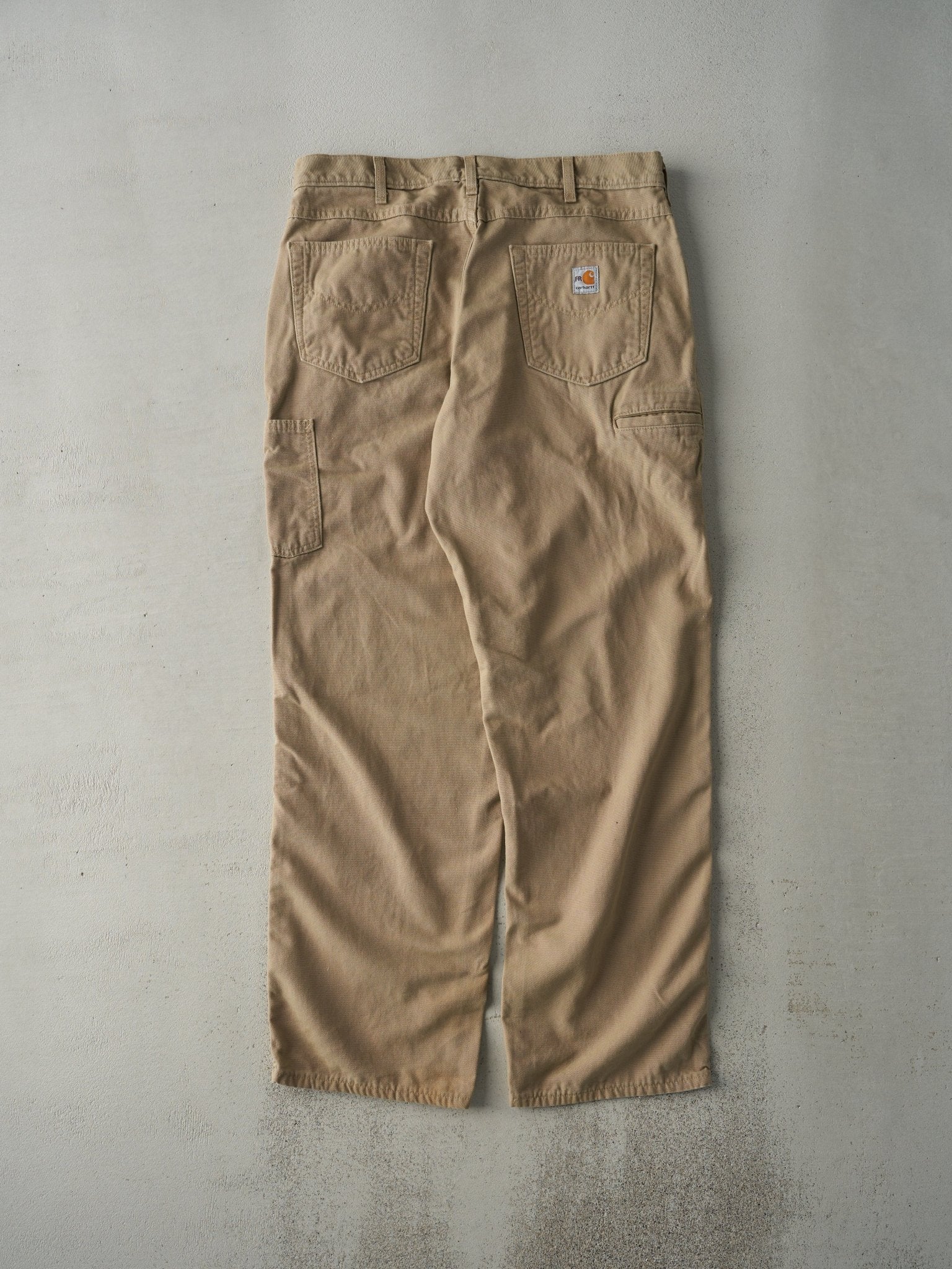Vintage Y2K Beige Carhartt Cat 2 Fire Resistant Work Pants (35x33)