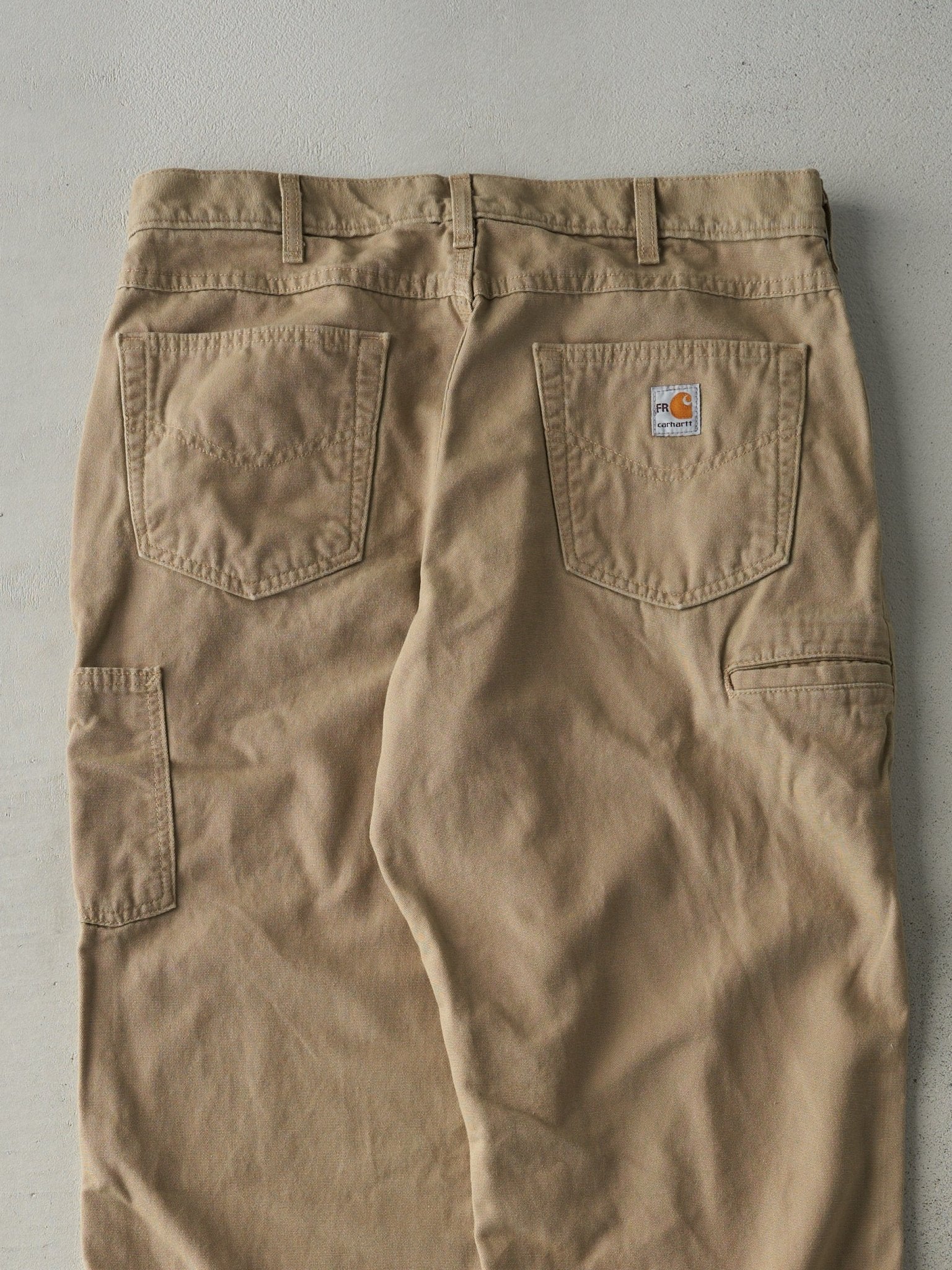 Vintage Y2K Beige Carhartt Cat 2 Fire Resistant Work Pants (35x33)