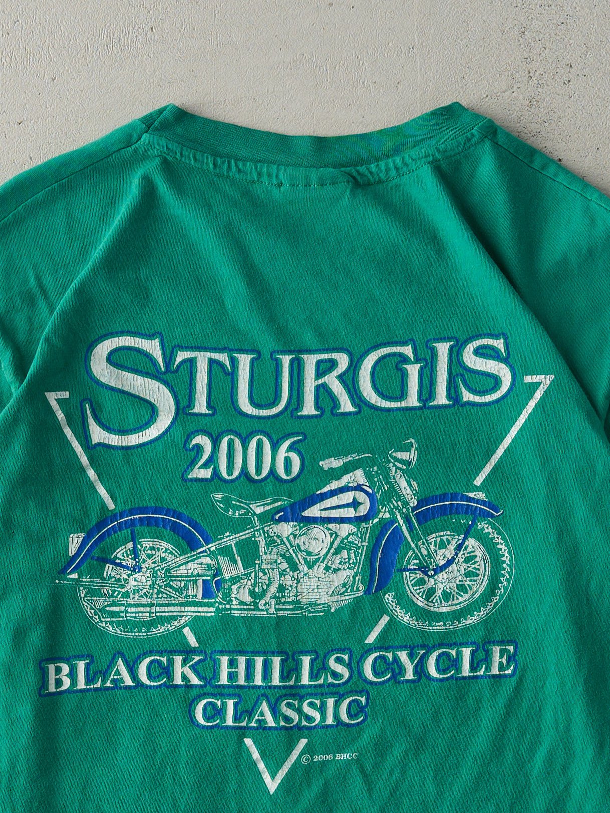 Vintage 06' Faded Green Sturgis Black Hills Single Stitch Tee (S)