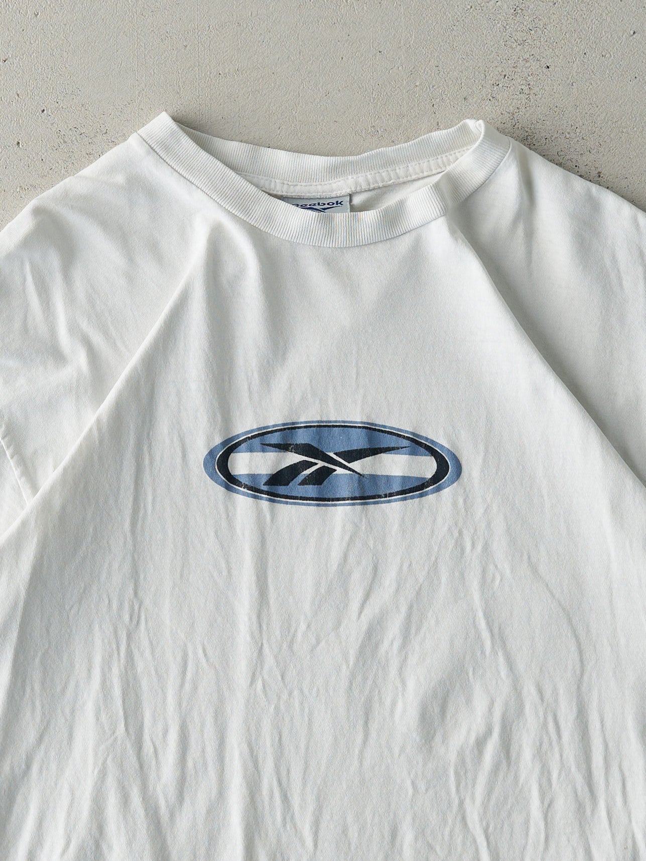 Vintage 90s White Reebok Logo Tee (M)