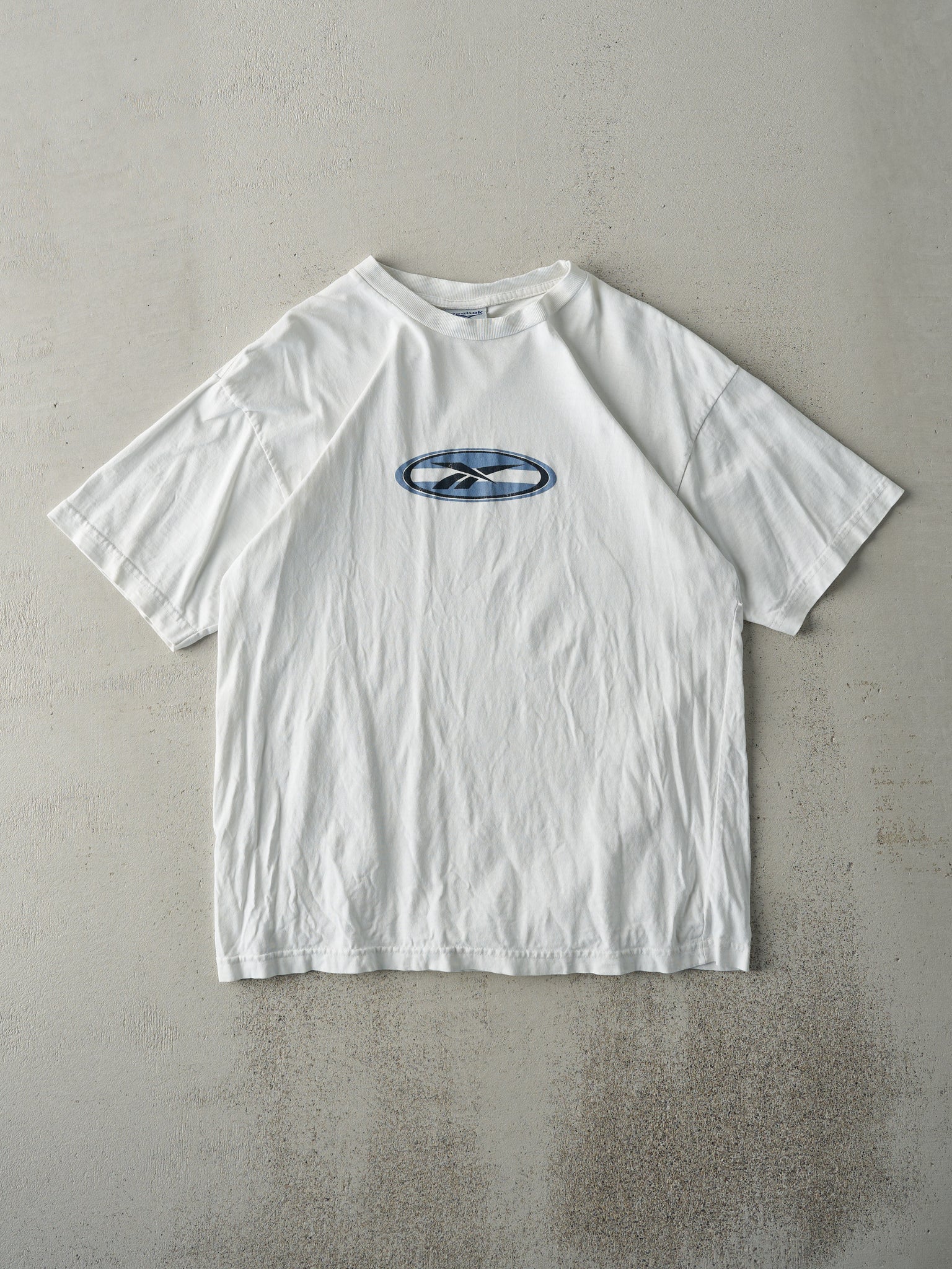 Vintage 90s White Reebok Logo Tee (M)