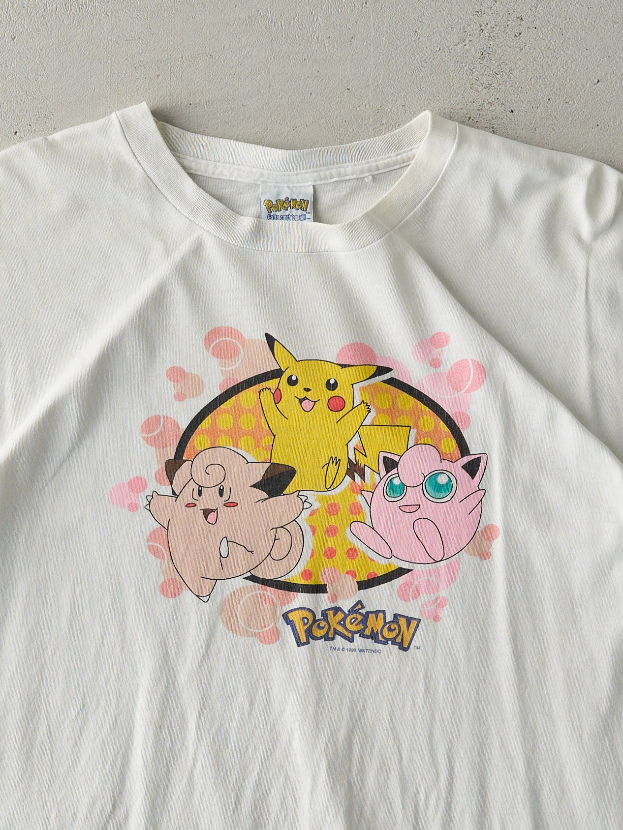 Vintage 99' White Pokemon Tee (S/M)