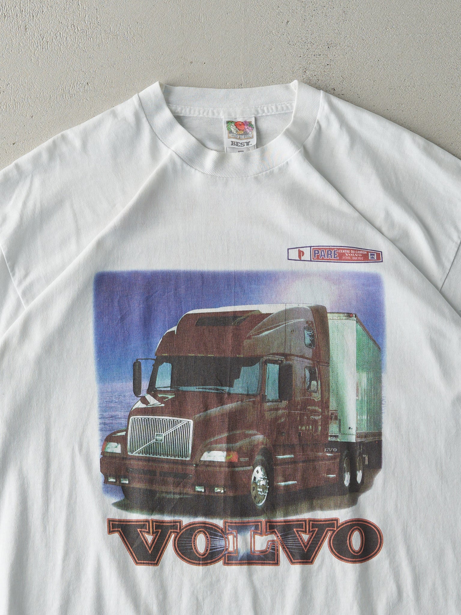 Vintage 90s White Volvo Trucks Festival Tee (L)