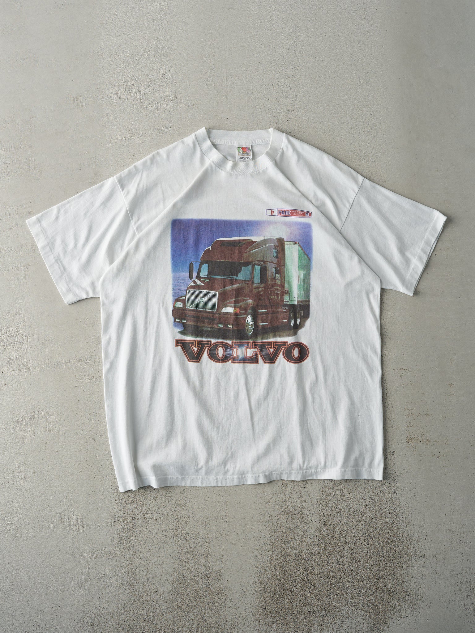 Vintage 90s White Volvo Trucks Festival Tee (L)