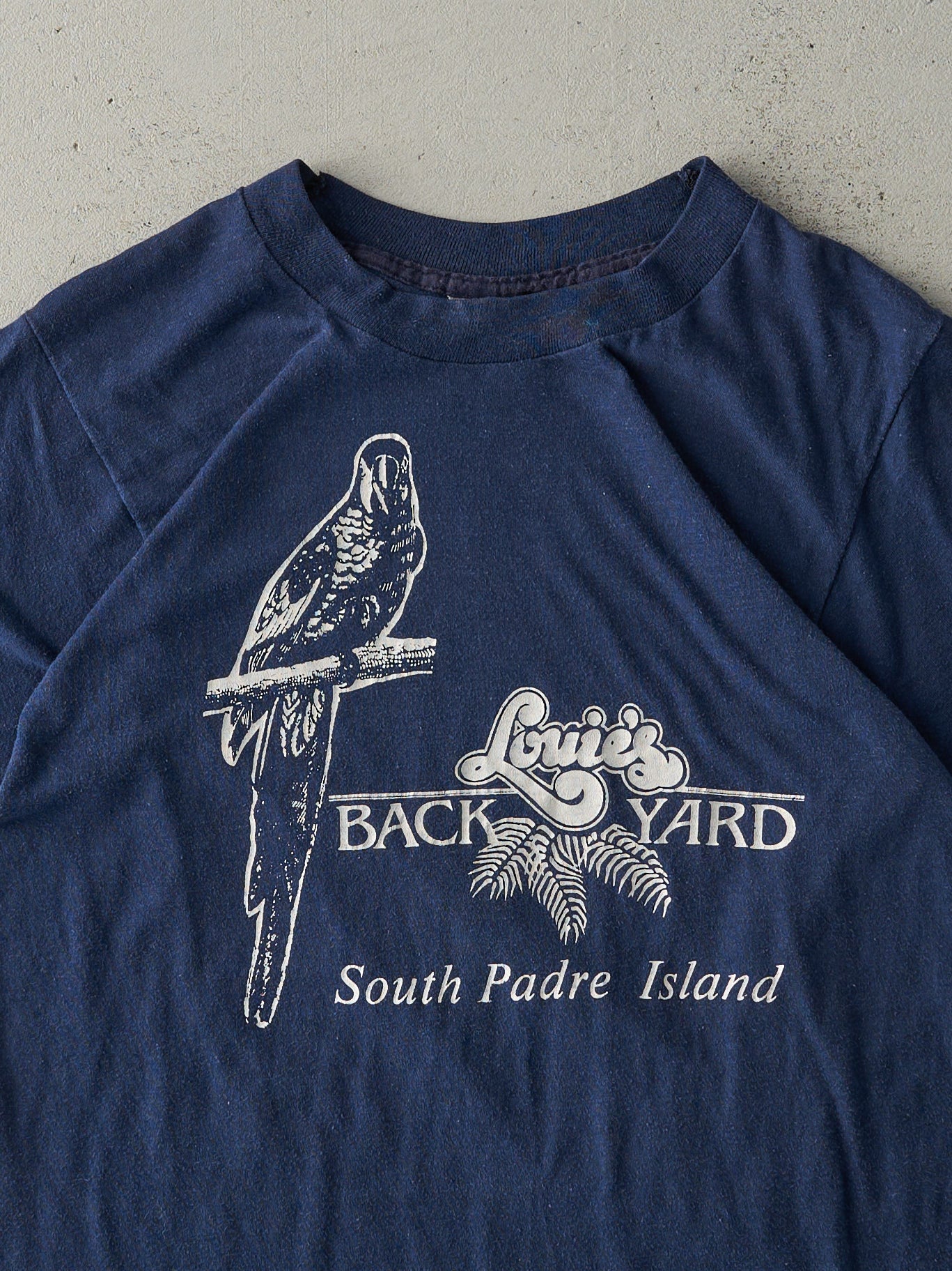 Vintage 70s Navy Backyard South Padre Island Single Stitch Tee (XS)