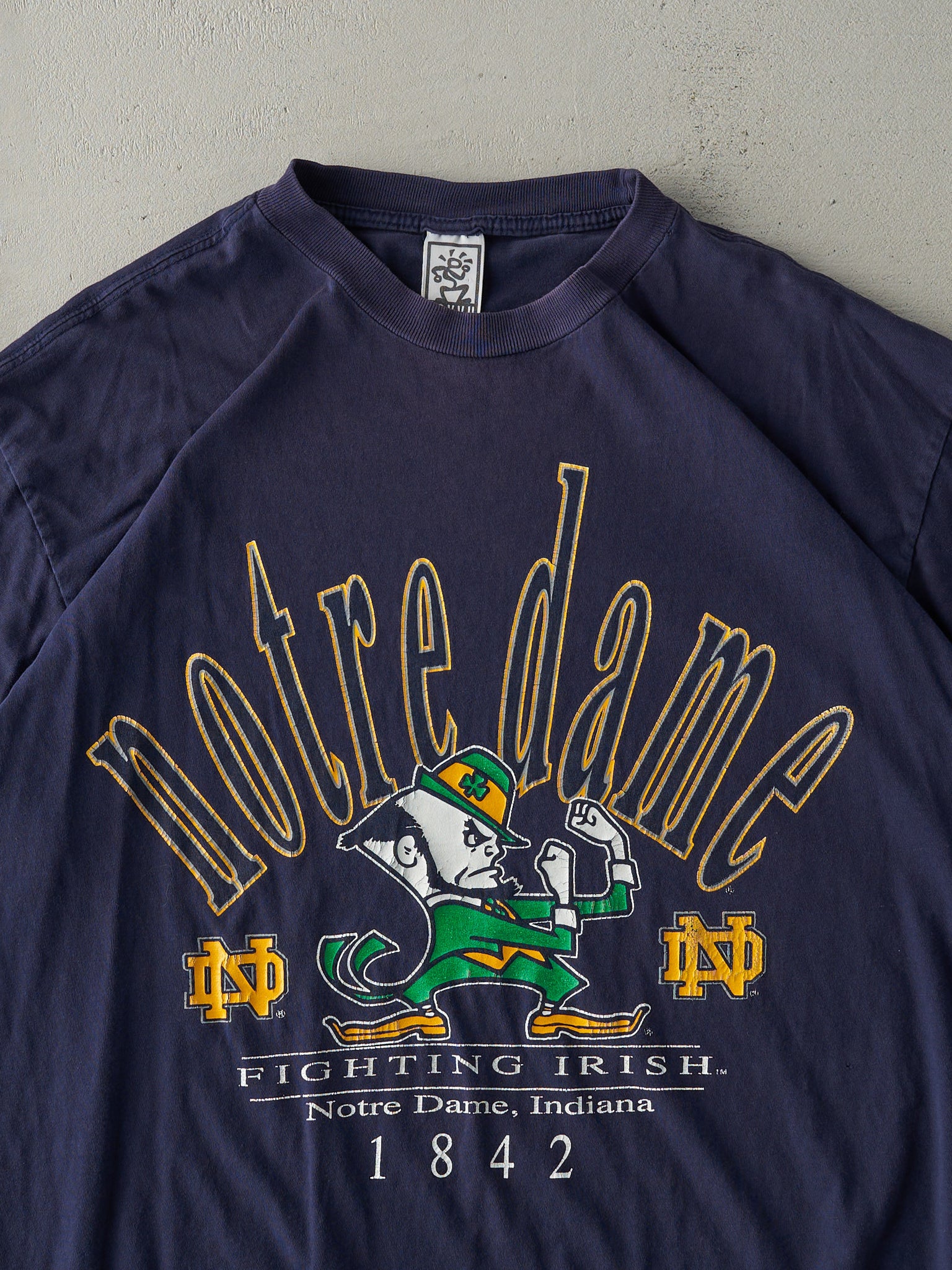 Vintage 90s Navy Notre Dame Fighting Irish Tee (L)