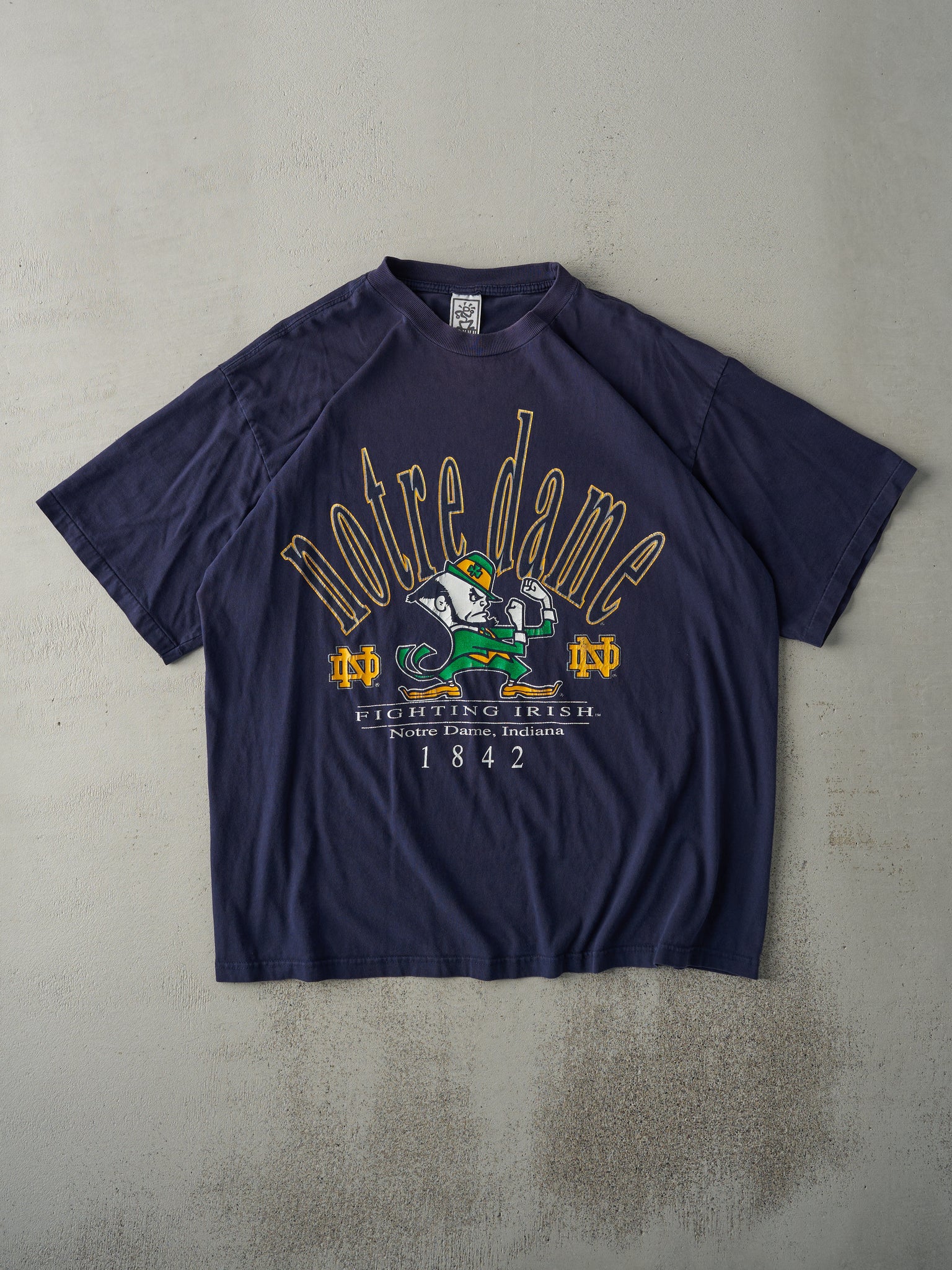 Vintage 90s Navy Notre Dame Fighting Irish Tee (L)