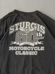 Vintage 00' Faded Black Sturgis 60th Annual Motorcycle Classic Tee (L)