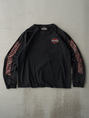 Vintage Y2K Black Harley Davidson Embroidered Logo Long Sleeve (M/L)