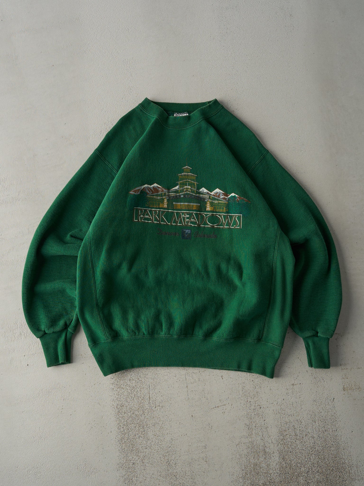 Vintage 90s Forest Green Park Meadows Denver Colorado Crewneck (L)