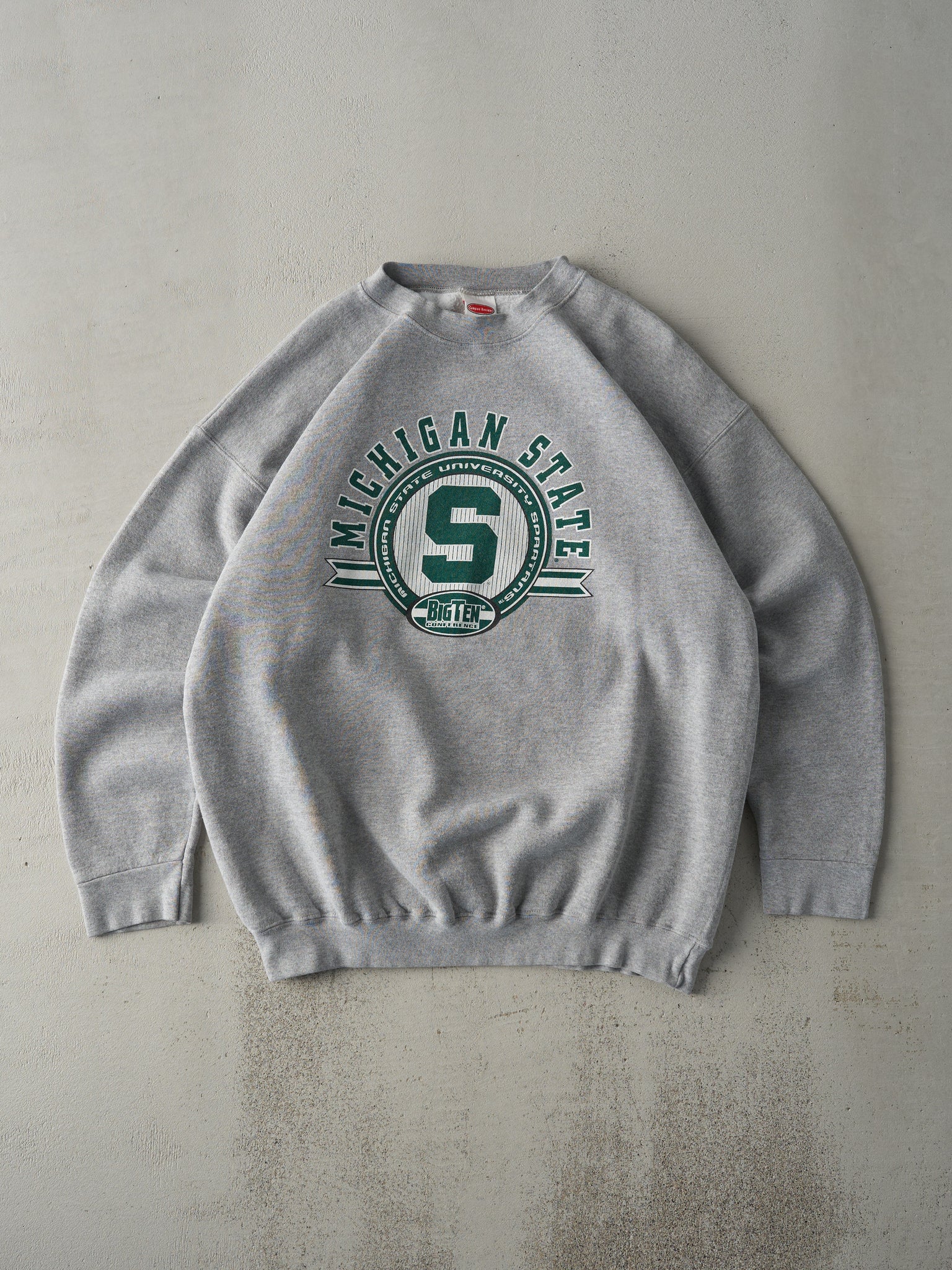 Vintage 90s Grey Michigan State Spartans Crewneck (L)