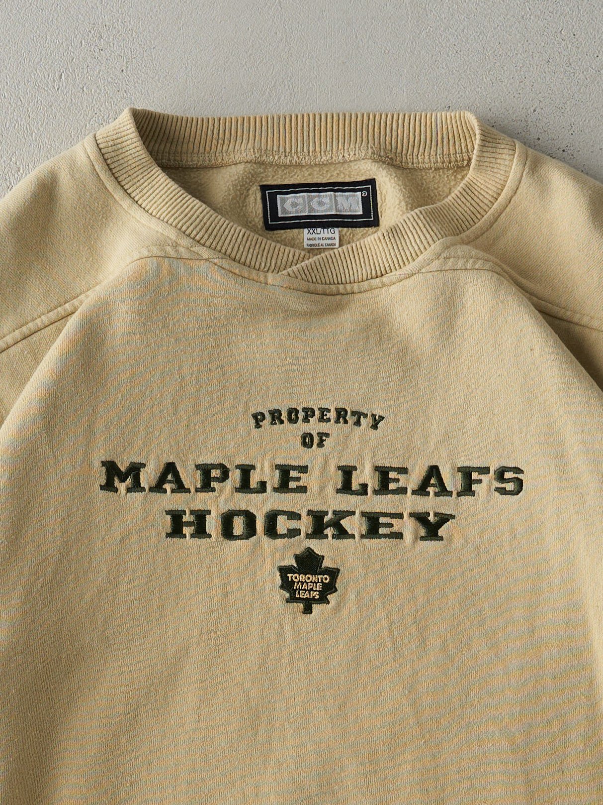 Vintage 90s Beige Toronto Maple Leafs Crewneck (XL/XXL)