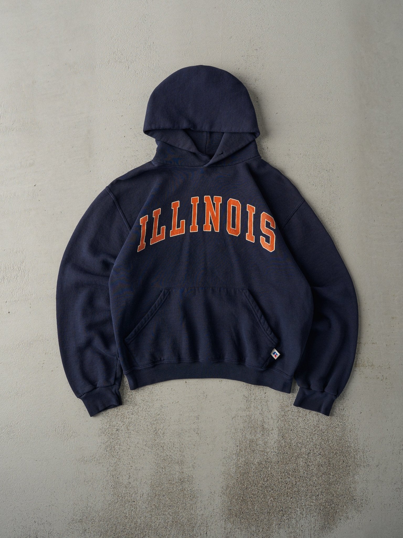 Vintage 90s Navy Illinois University Russell Athletic Boxy Hoodie (S)