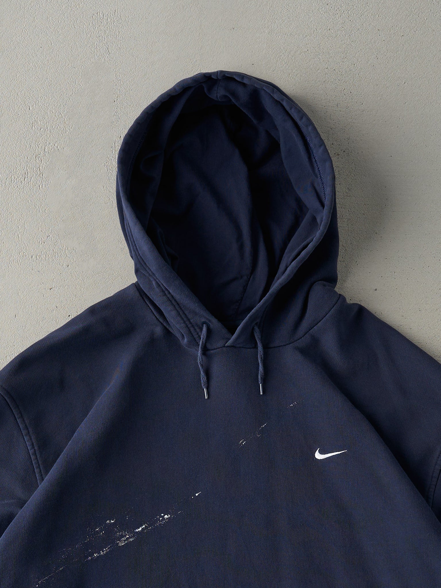 Vintage Y2K Navy Blue Nike Swoosh Hoodie (XL)