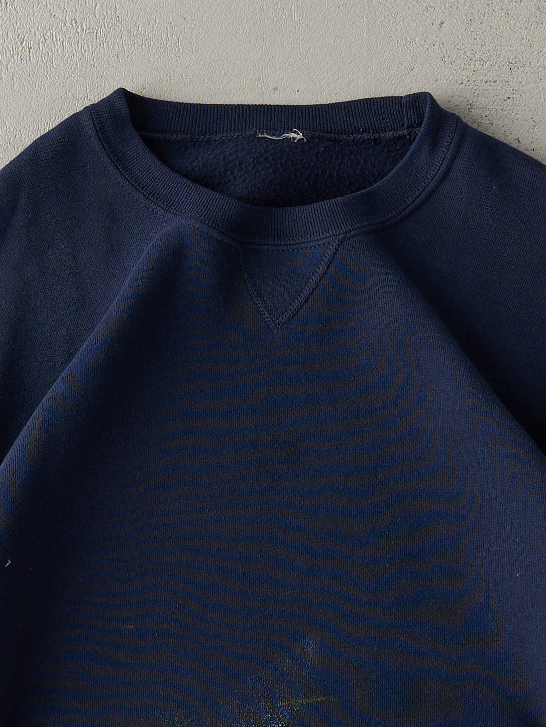 Vintage Y2K Navy Blue Russell Athletic Blank Crewneck (M)