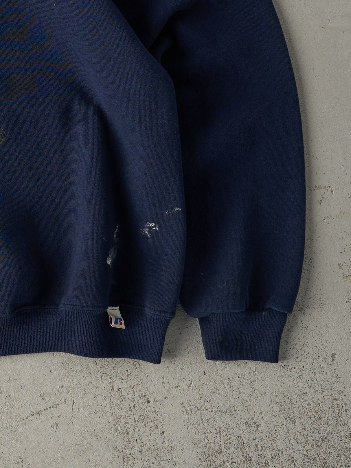 Vintage Y2K Navy Blue Russell Athletic Blank Crewneck (M)