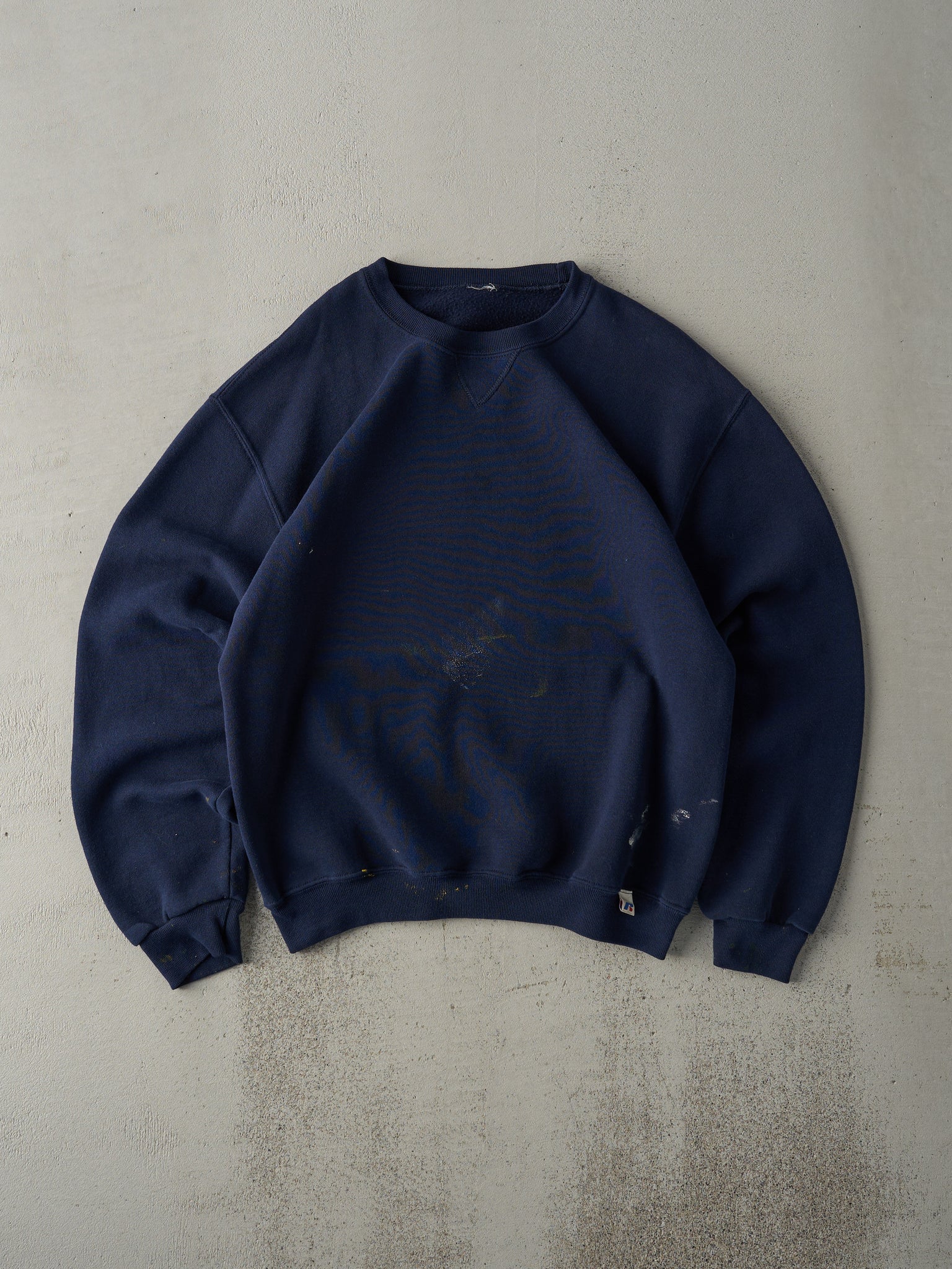 Vintage Y2K Navy Blue Russell Athletic Blank Crewneck (M)