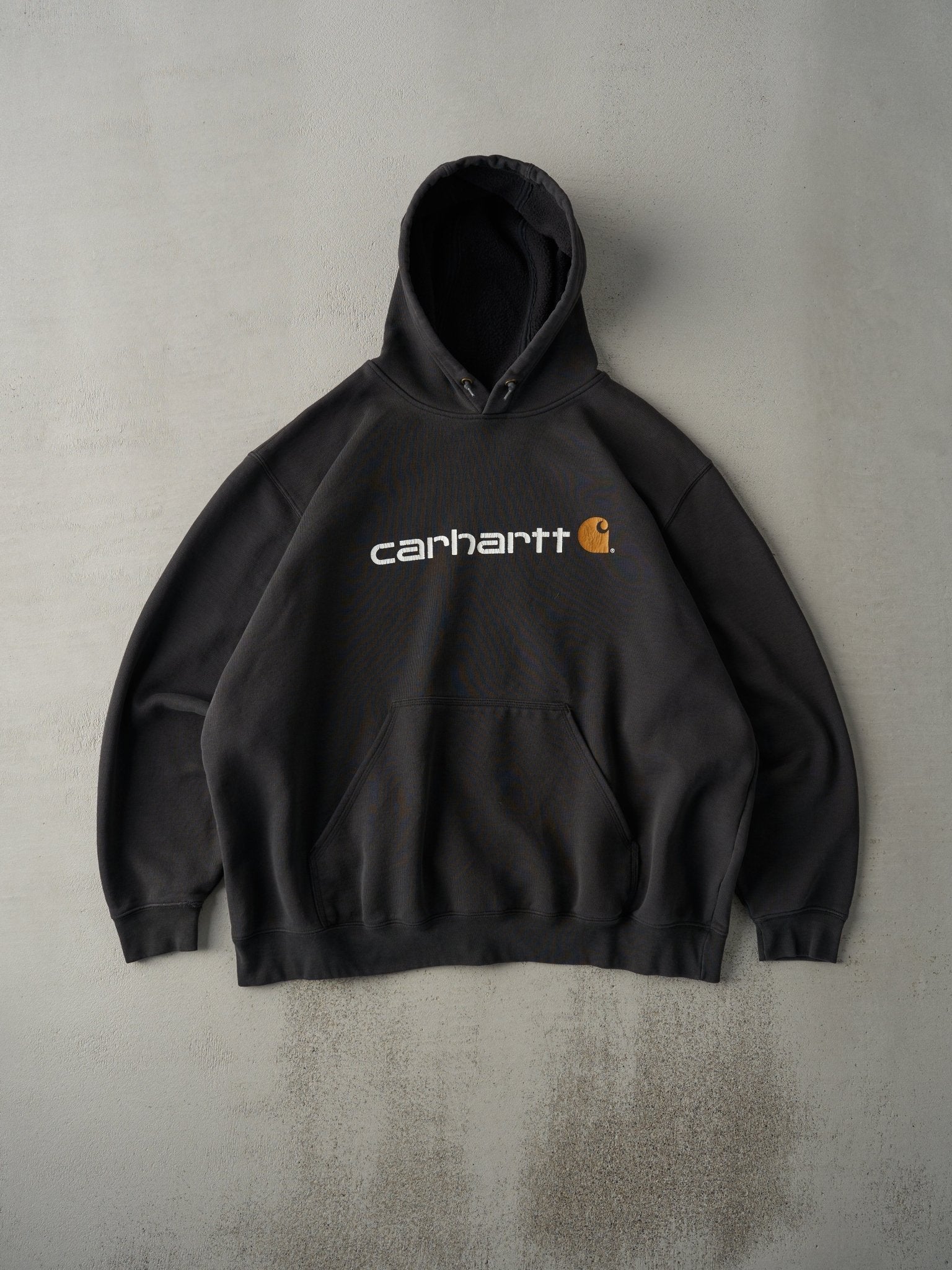 Vintage Y2K Faded Black Original Fit Carhartt Boxy Hoodie (XL/XXL)