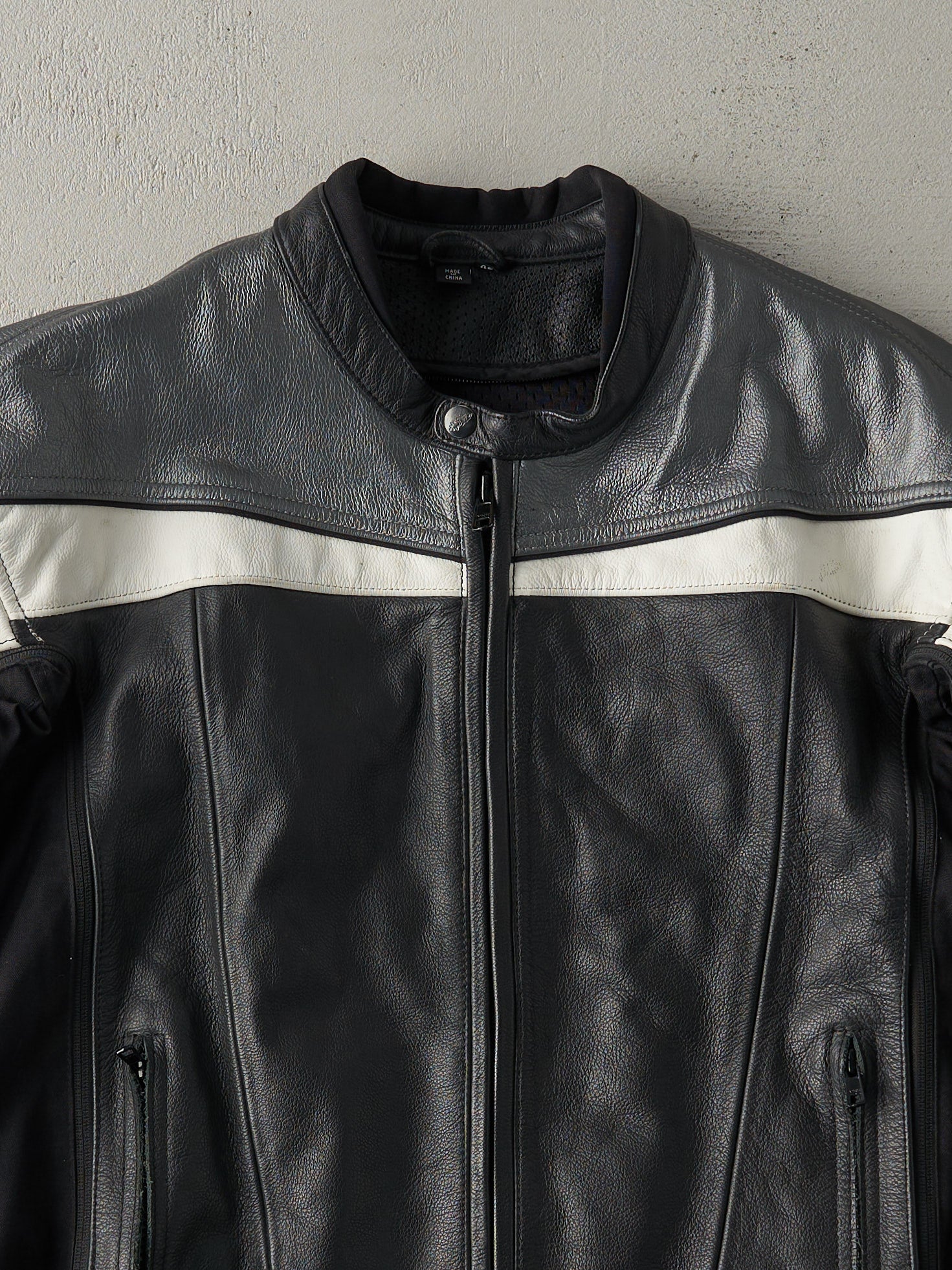 Vintage 90s Black and Grey Joe Rocket Leather Biker Jacket (L)